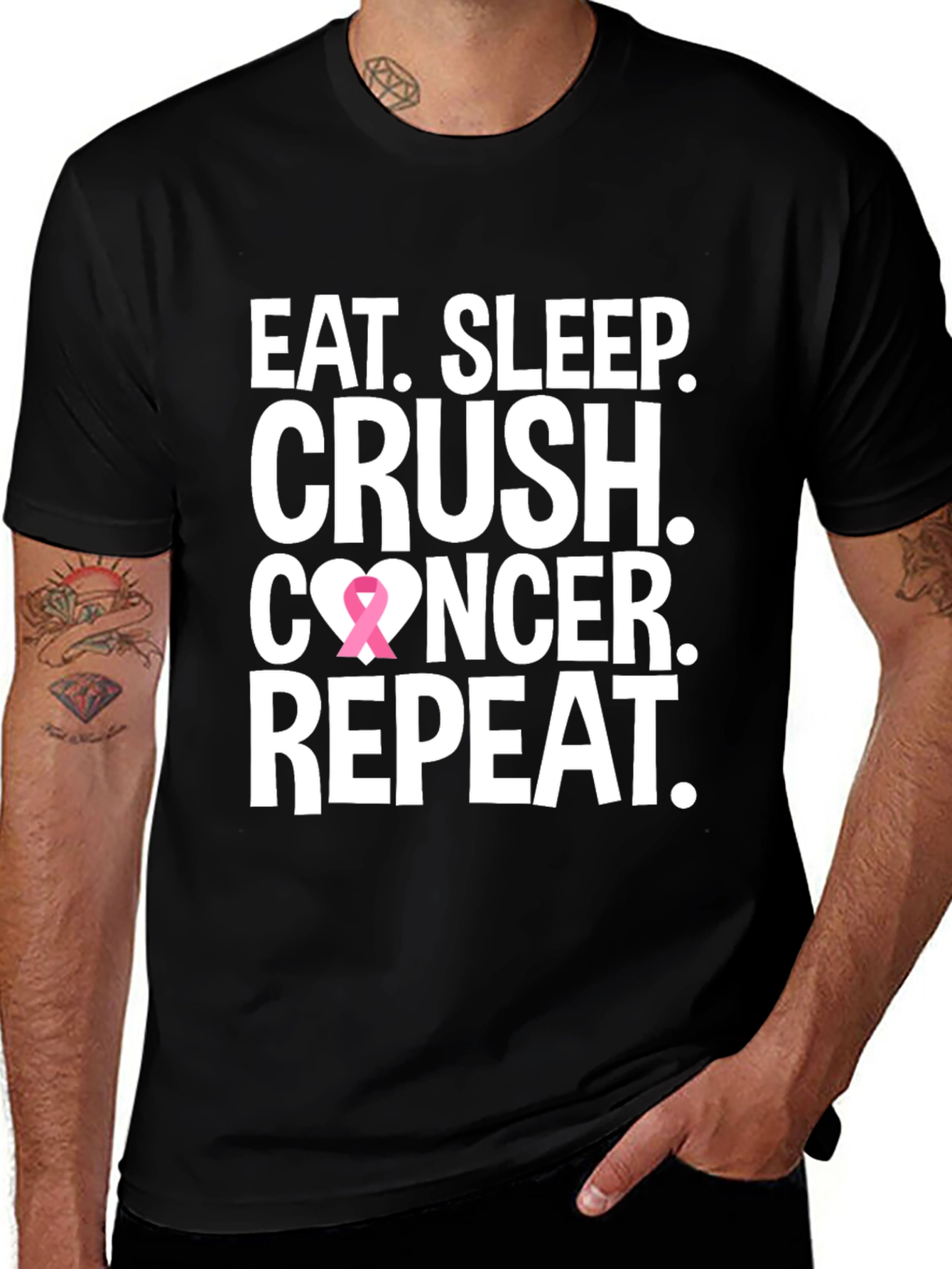 Variant 18 of Eat Sleep Crush Cancer T-Shirt