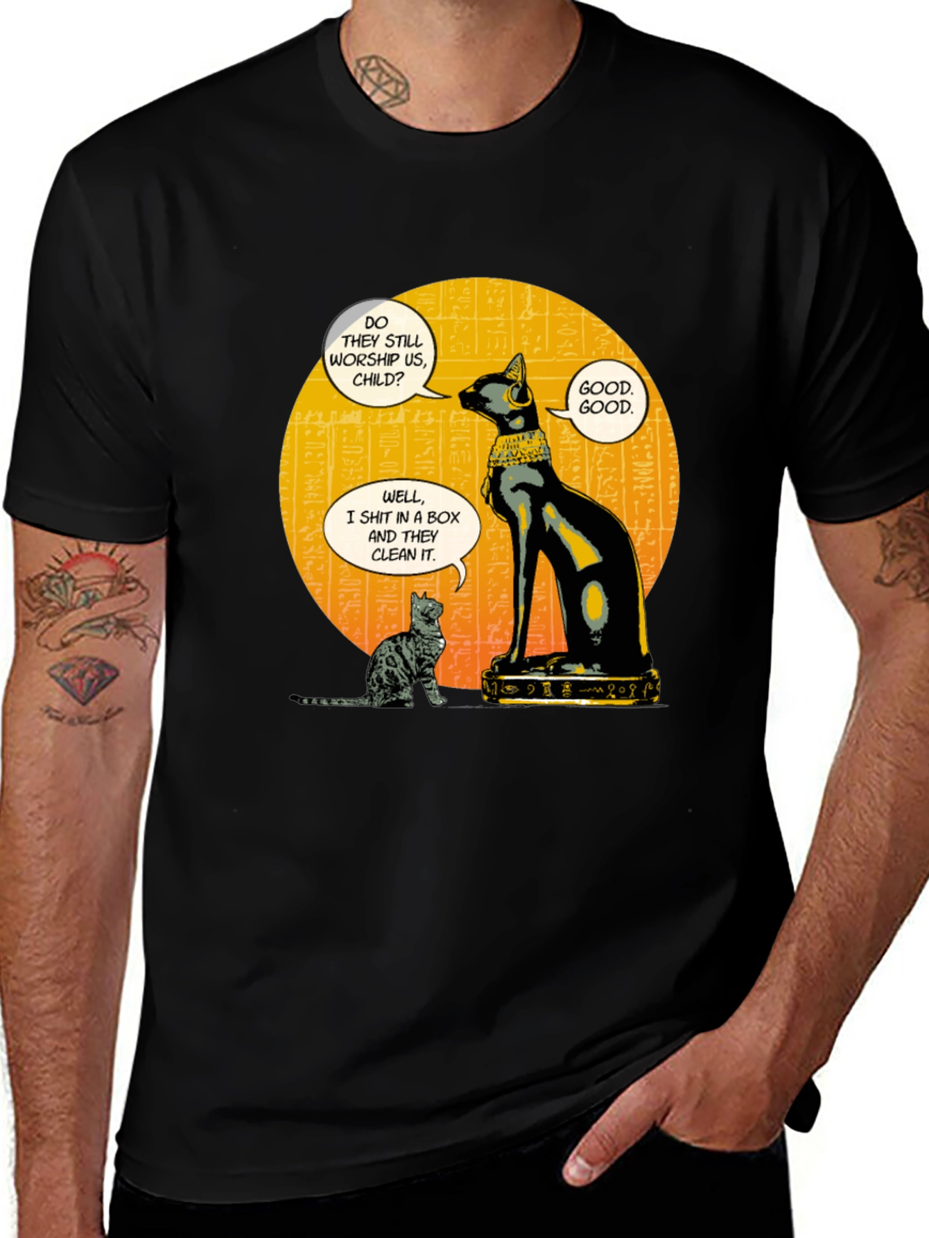 Variant 6 of Egyptian Cat Humor Graphic T-Shirt