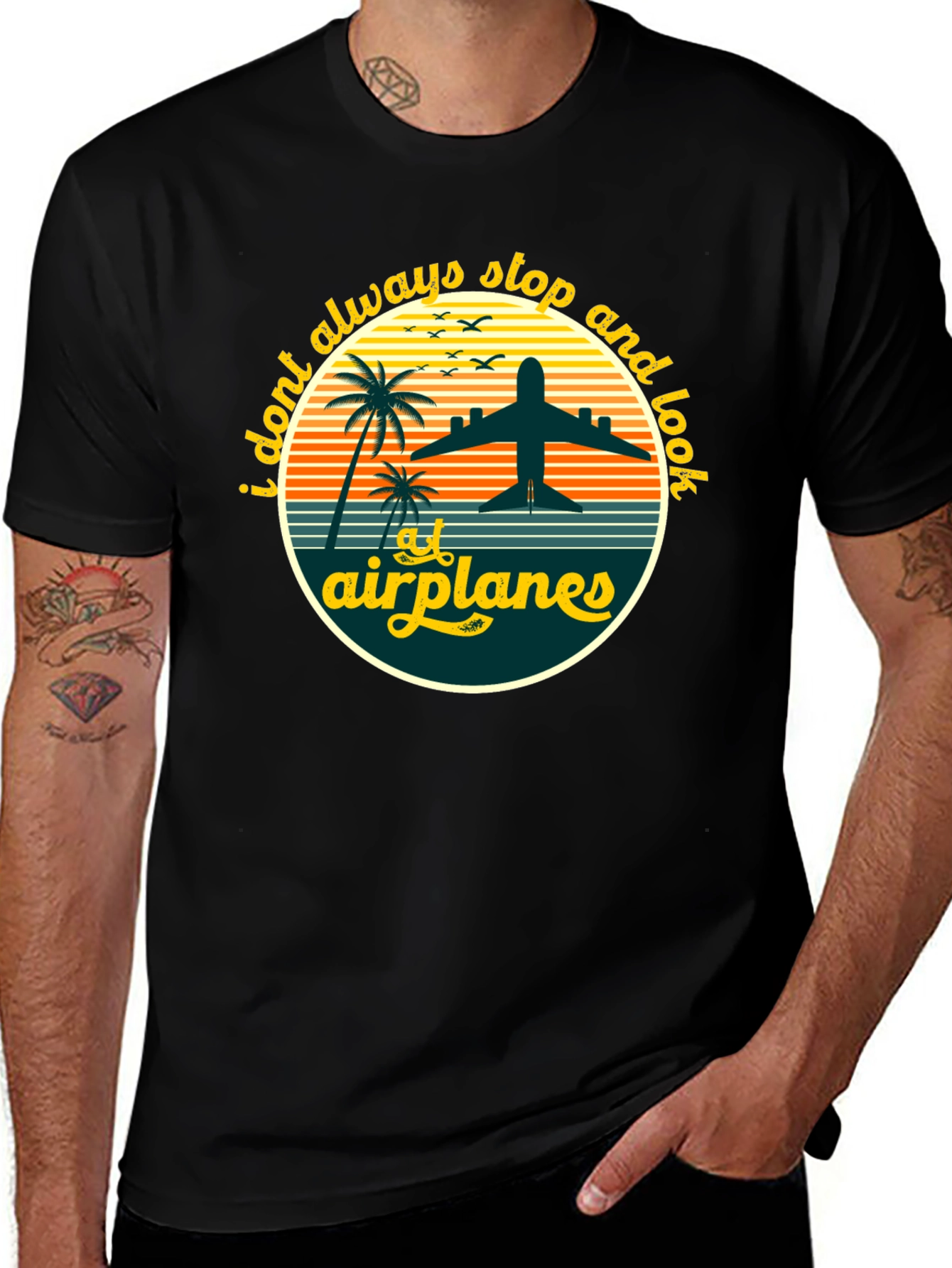 Variant 30 of Airplane Lover T-Shirt - I Always Stop and Look