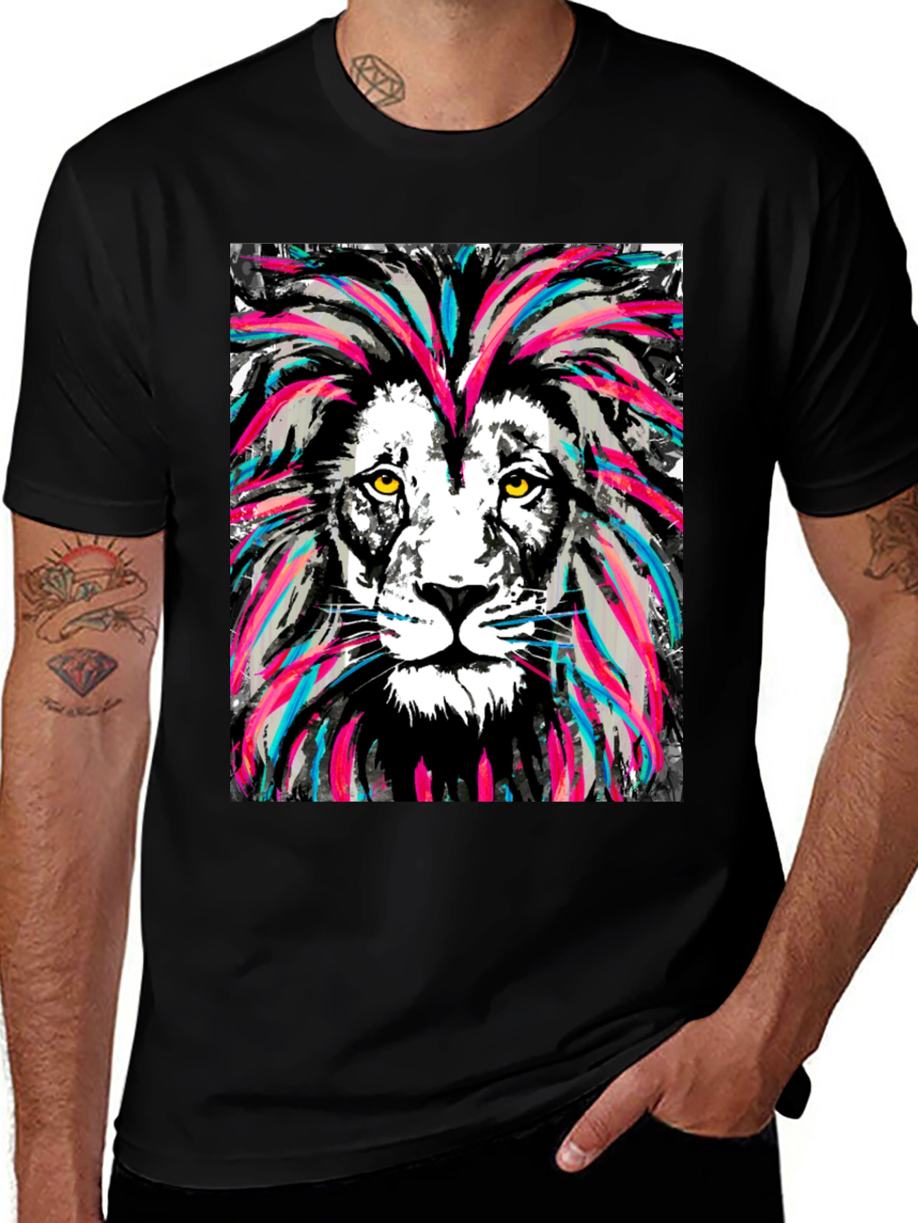 Variant 28 of Vivid Lion Graphic T-Shirt - Cool Animal Print Tee