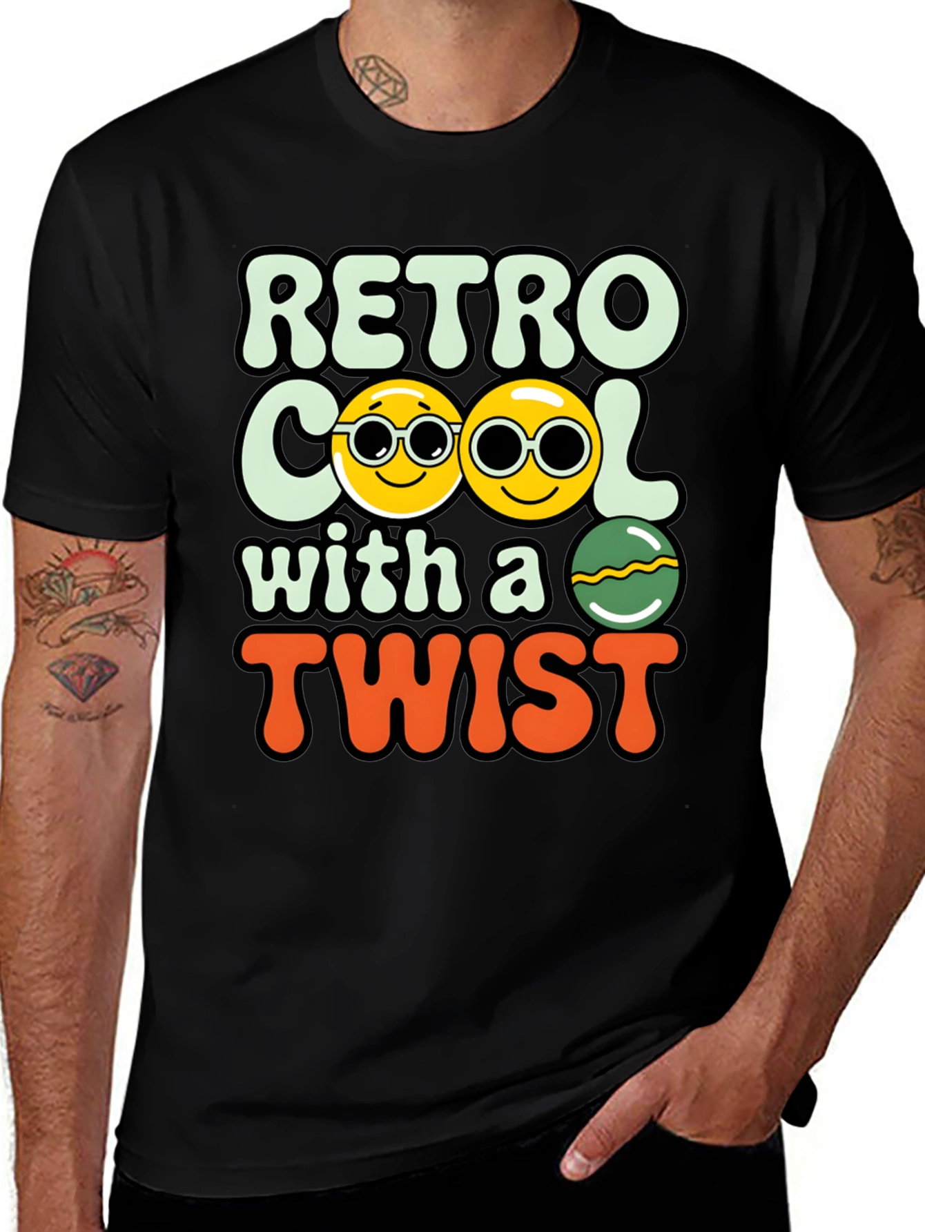 Variant 19 of Retro Cool with a Twist Graphic Tee