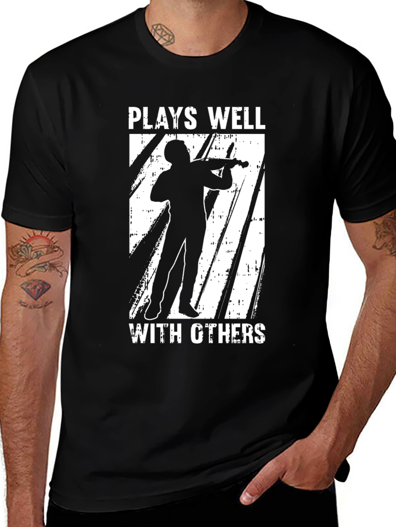 Variant 13 of Plays Well With Others Musician T-Shirt
