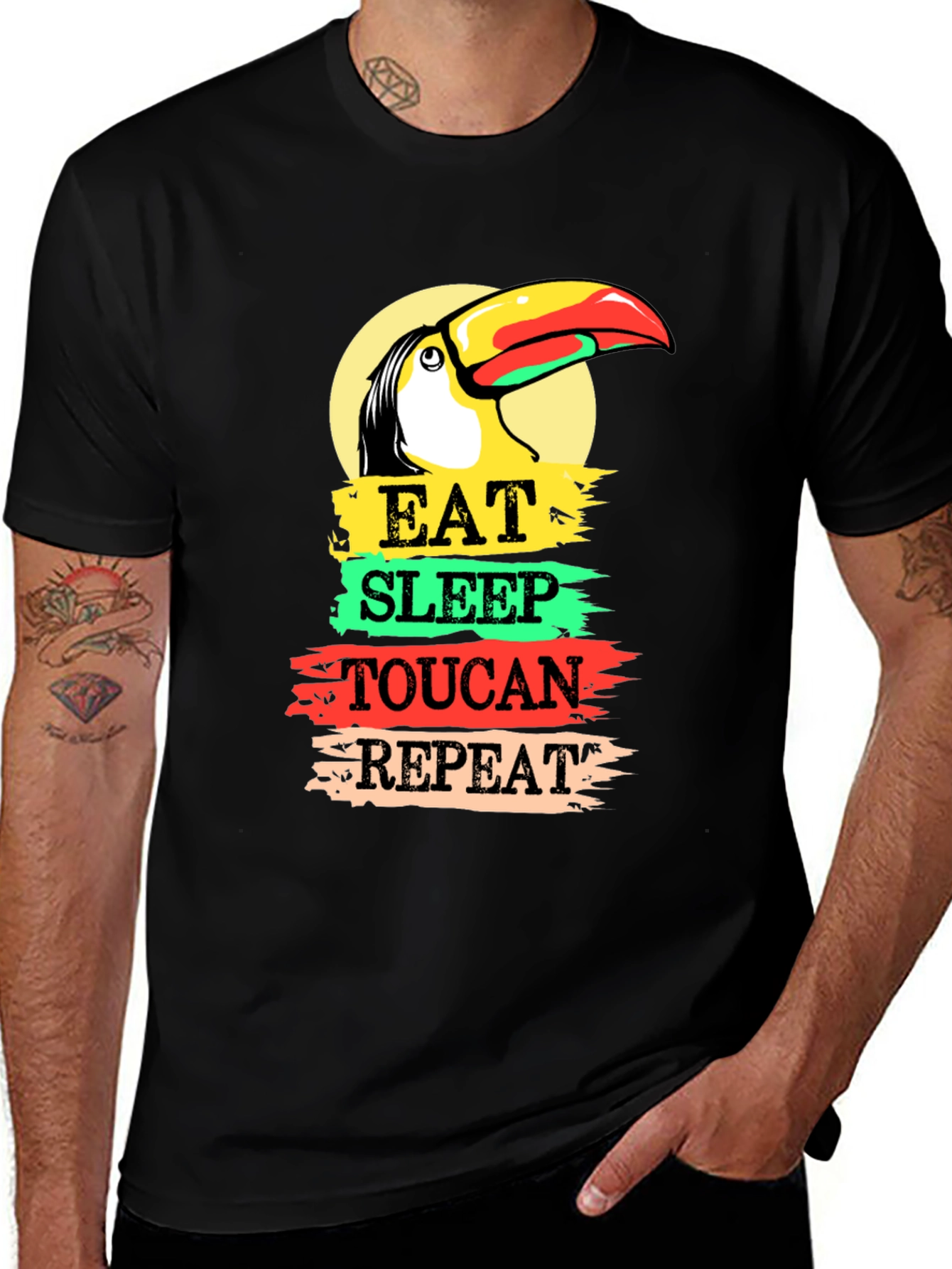 Variant 10 of Eat Sleep Toucan Repeat Graphic T-Shirt