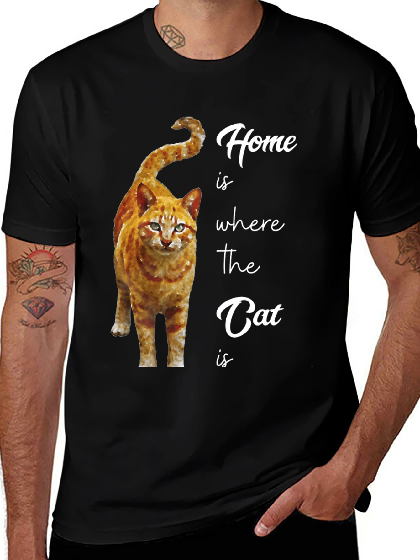 Variant 4 of Home is Where the Cat Is Graphic T-Shirt