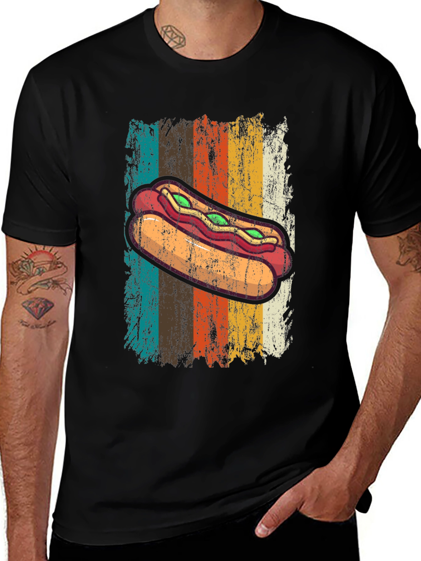 Variant 12 of Retro Hot Dog Graphic Tee - Vintage Style T-Shirt