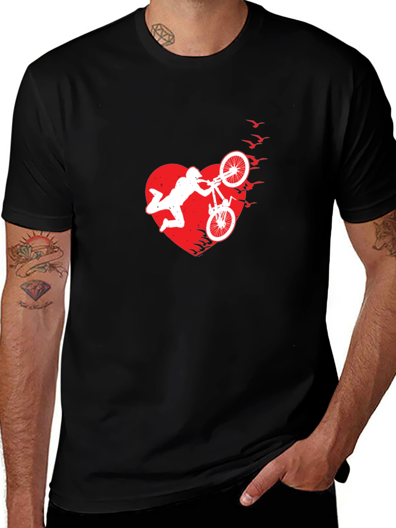 Variant 14 of Mountain Bike Heart Graphic Tee - Ride With Love!