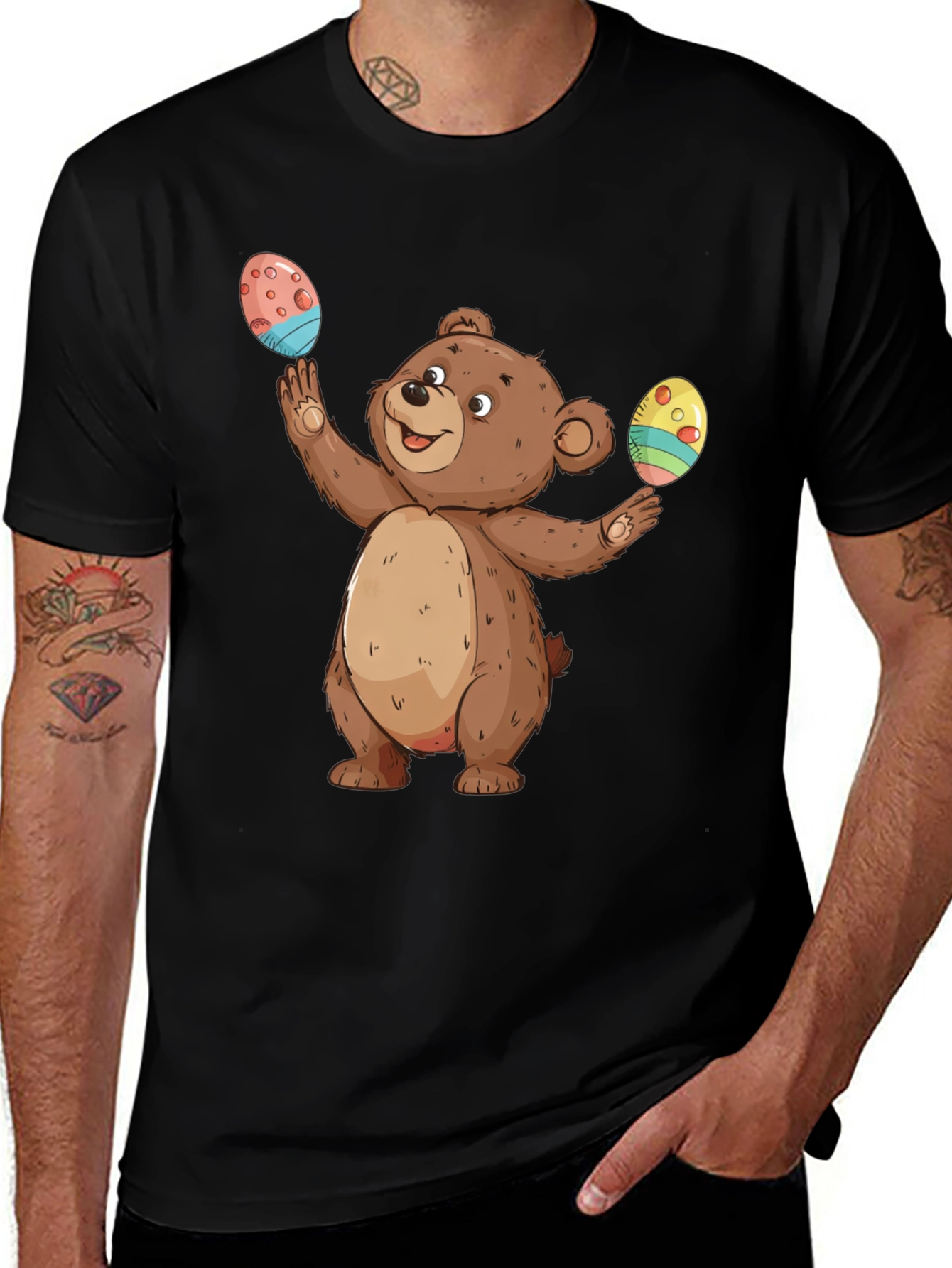 Variant 13 of Bear Juggling Easter Eggs T-Shirt