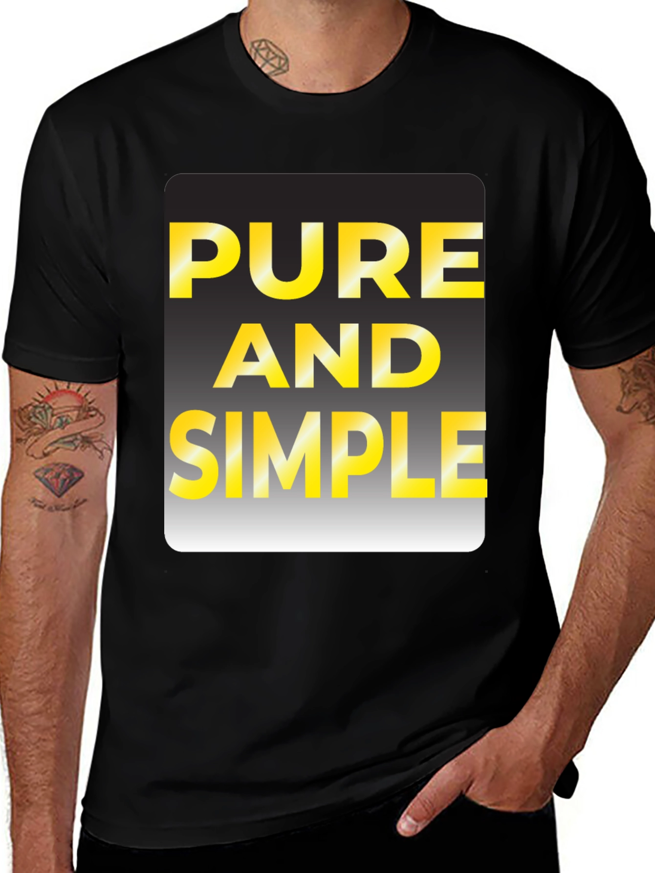 Variant 11 of Pure and Simple Black Graphic T-Shirt