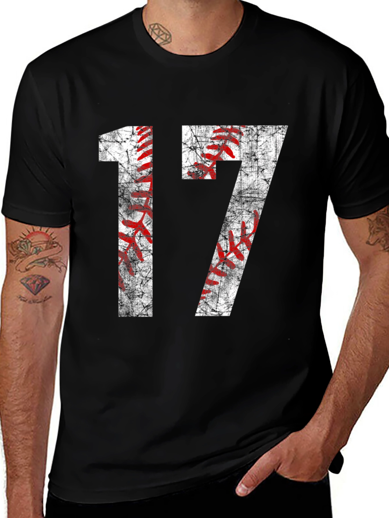 Variant 20 of Baseball Number 17 Graphic T-Shirt