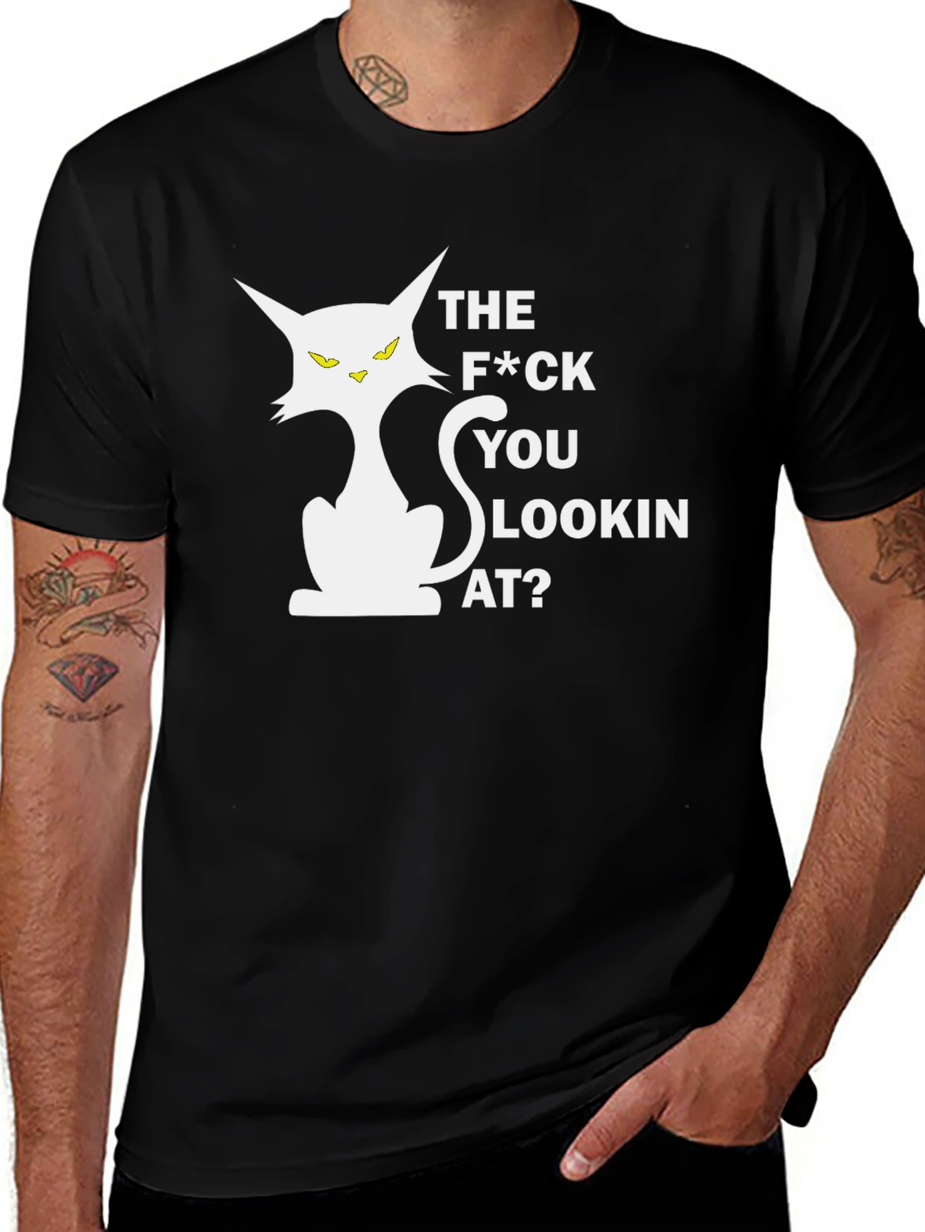 Variant 6 of Funny Cat Graphic T-Shirt - The F*ck You Lookin' At?