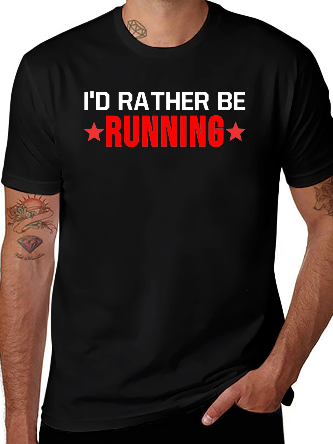 Variant 13 of I'd Rather Be Running Black T-Shirt