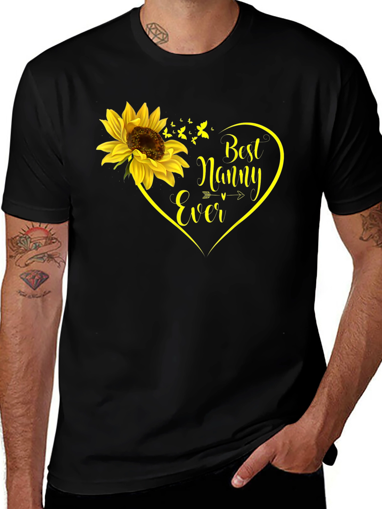 Variant 18 of Best Nanny Ever Sunflower Heart T-Shirt