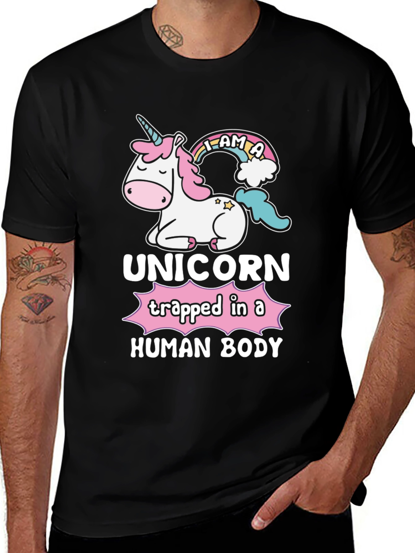 Variant 23 of Unicorn Trapped in a Human Body T-Shirt