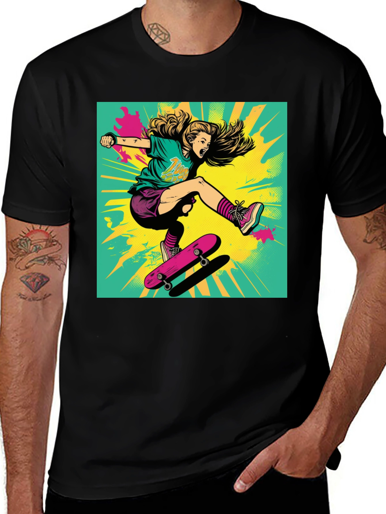 Variant 13 of Rad Skater Graphic Tee - Black