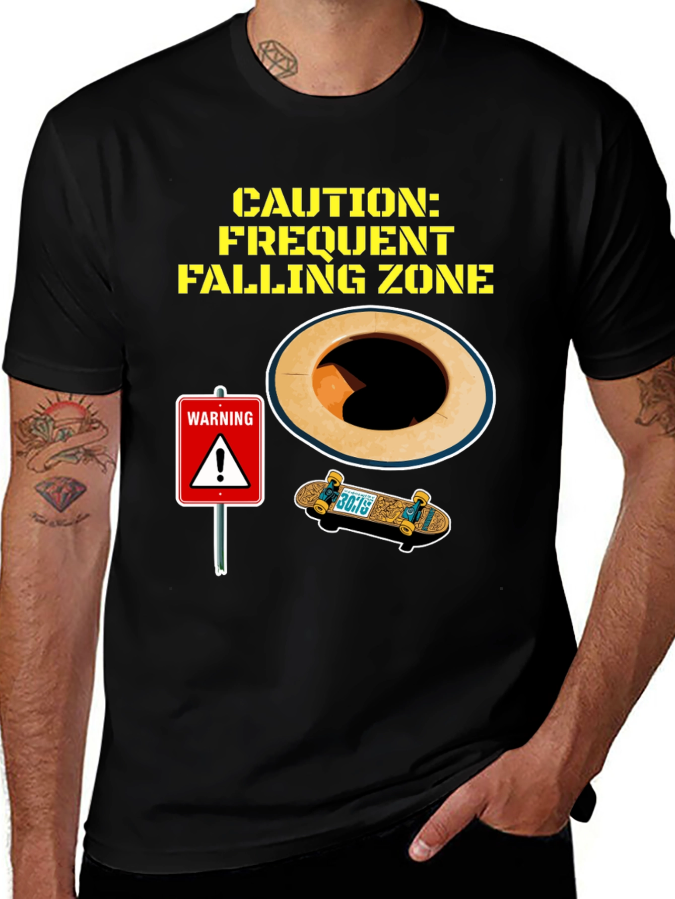 Variant 10 of Caution Falling Zone Graphic Tee