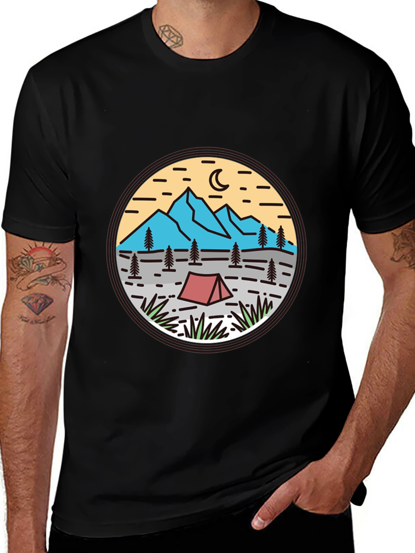Variant 8 of Camping Adventure Graphic Tee - Black