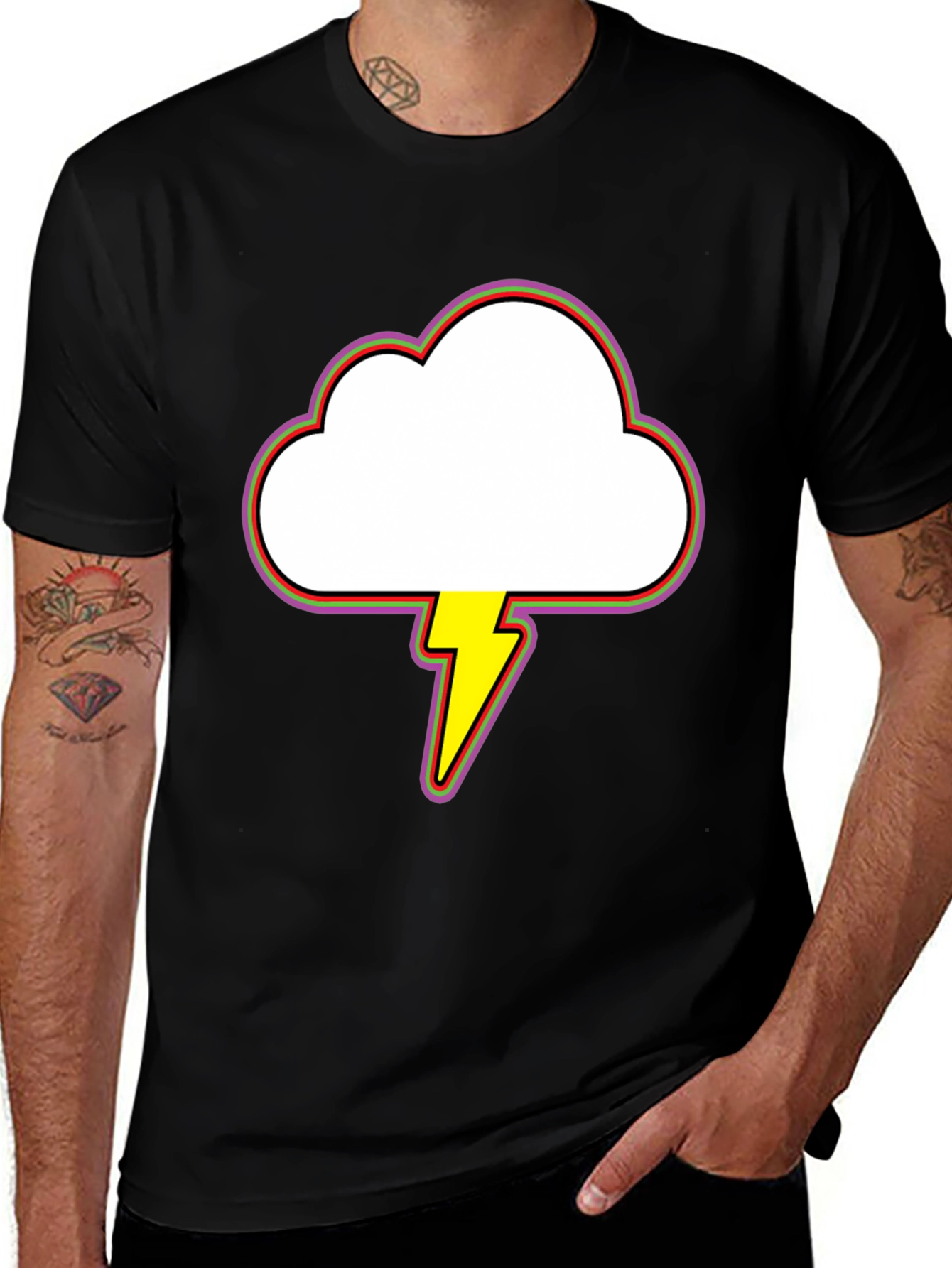Variant 29 of Rainbow Cloud Lightning Bolt T-Shirt