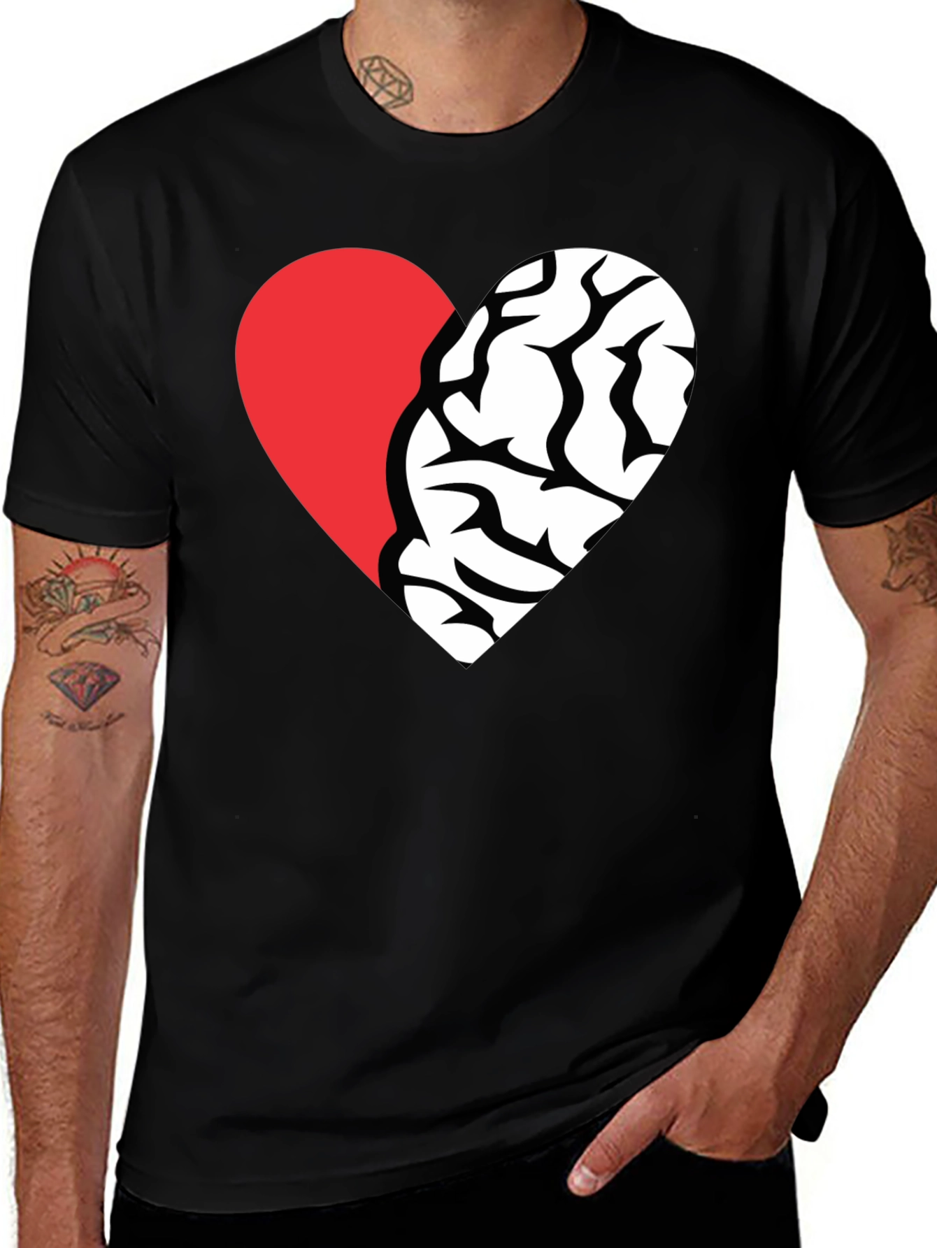 Variant 23 of Heart & Brain Graphic T-Shirt