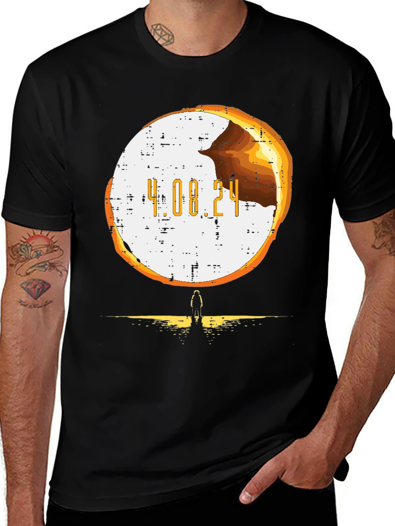 Variant 29 of Abstract Graphic Tee - "4.08.24" Design