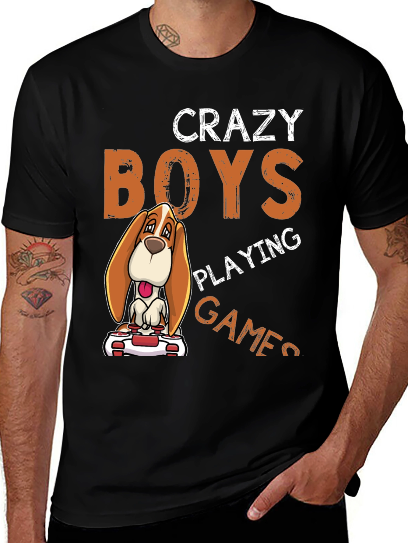 Variant 16 of Crazy Boys Playing Games Dog Graphic T-Shirt