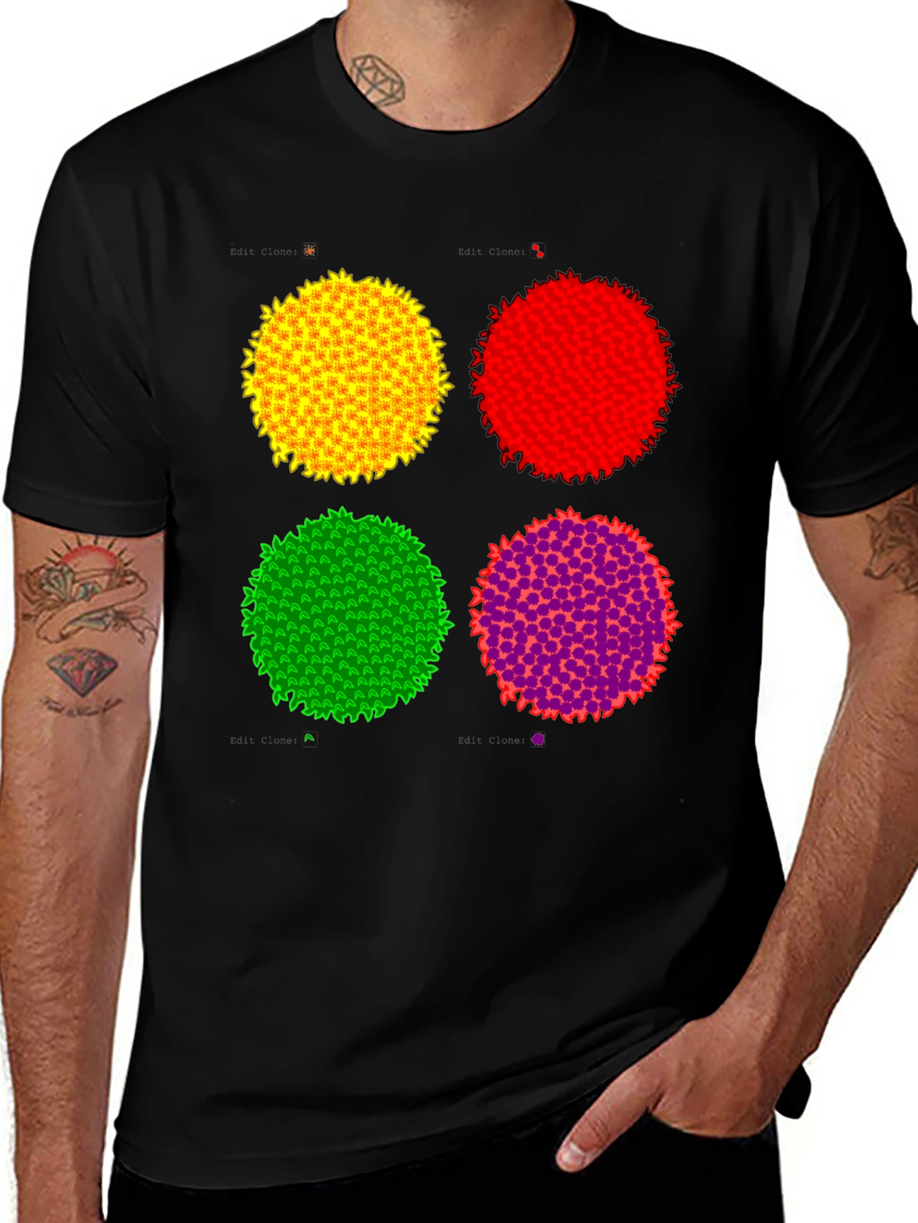 Variant 24 of Abstract Circle Graphic Print Black Tee