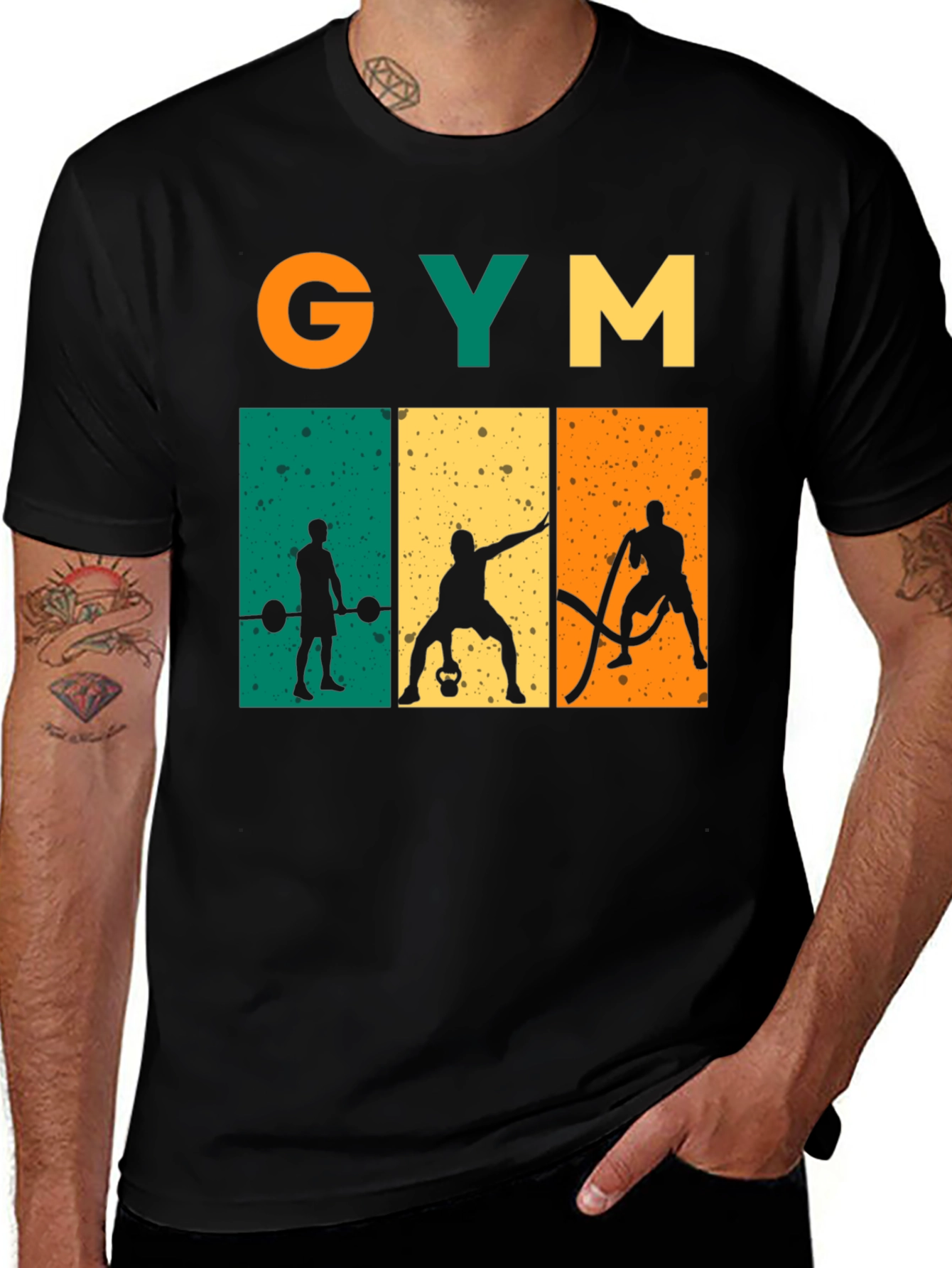 Variant 7 of Retro Gym Workout Graphic T-Shirt