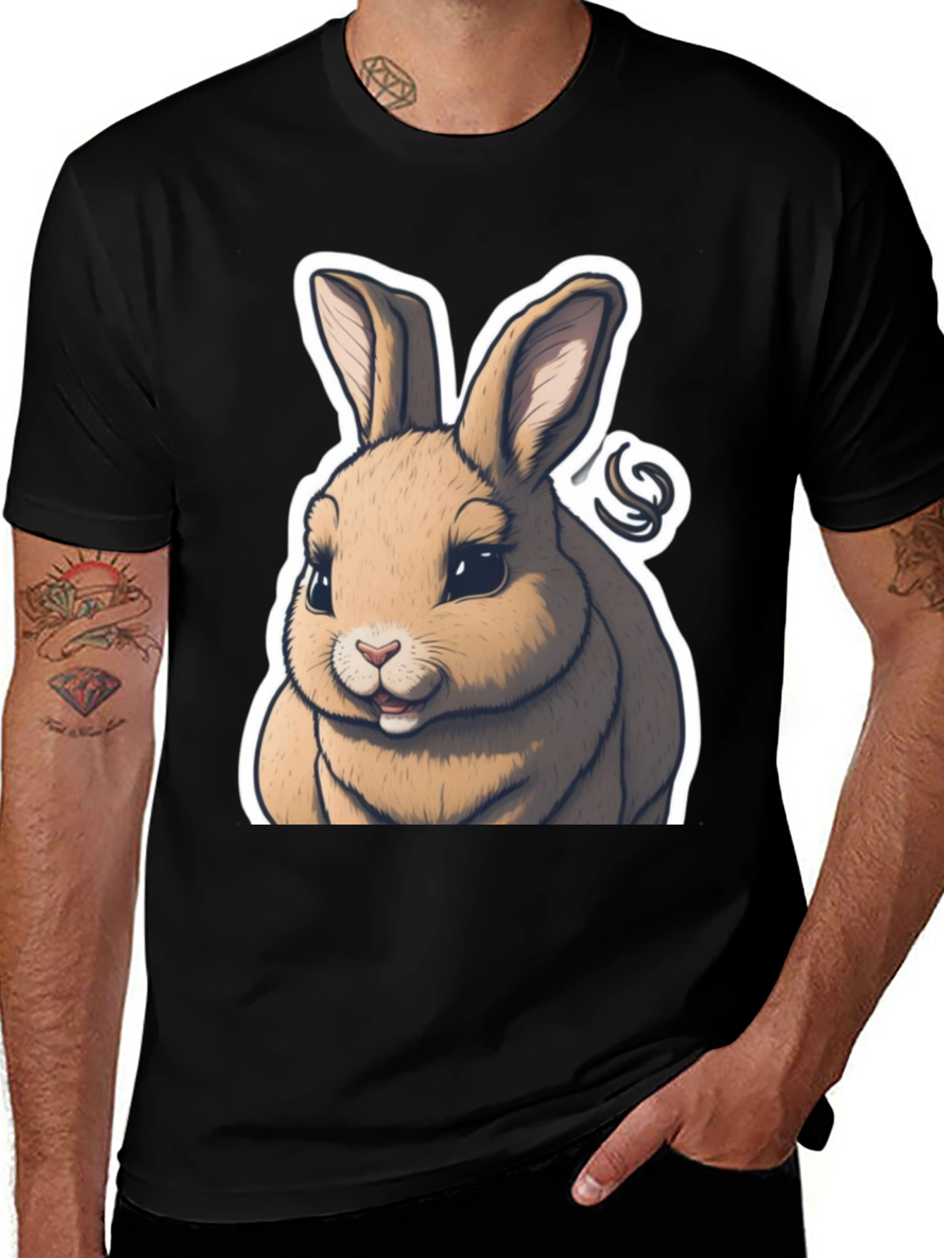 Variant 23 of Bunny Graphic Tee - Soft Cotton Blend