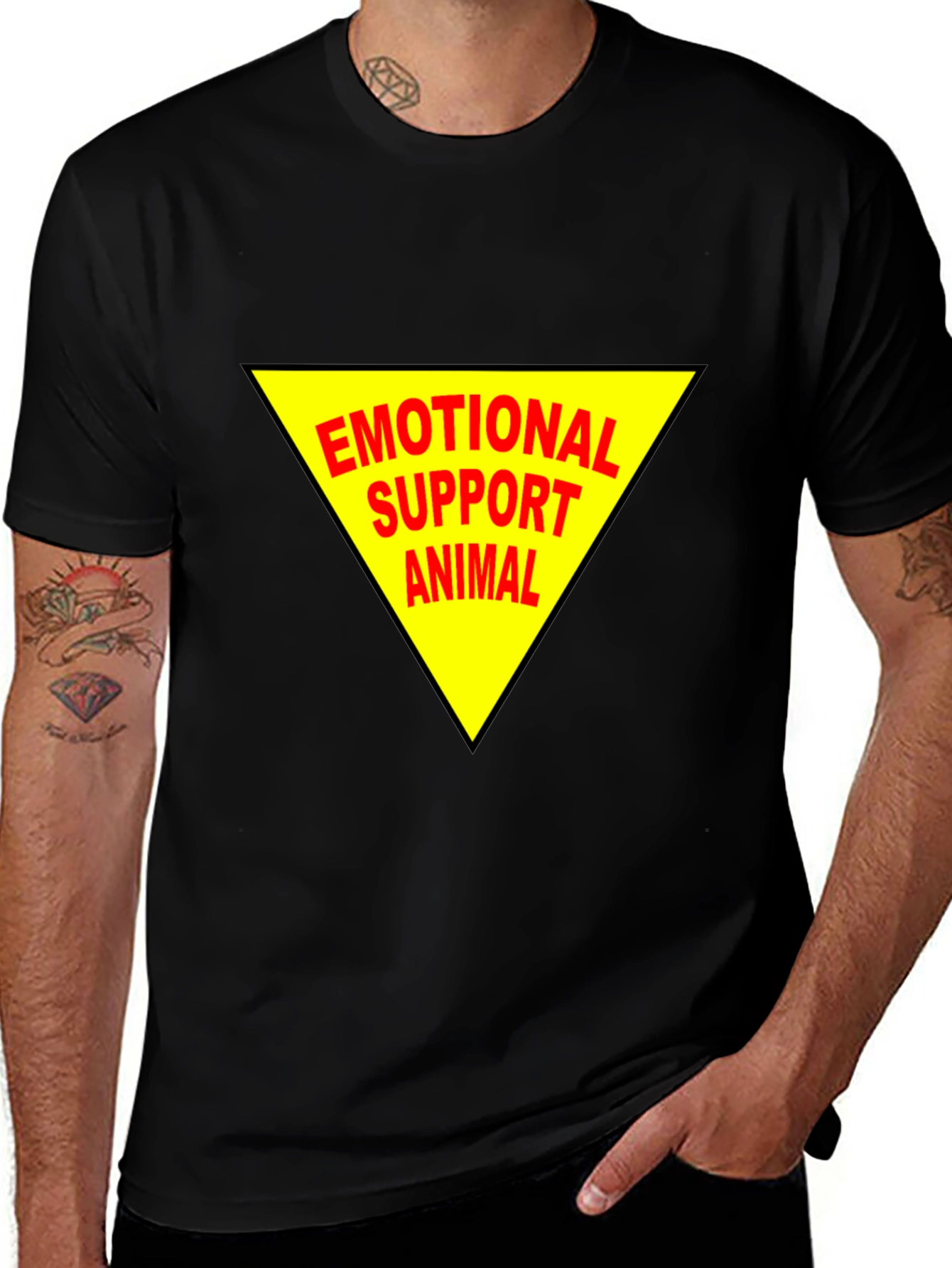 Variant 9 of Emotional Support Animal Tee - Black Cotton Comfort