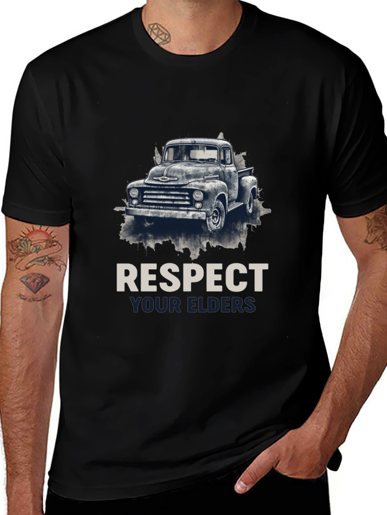 Variant 16 of Respect Your Elders Truck Graphic Tee