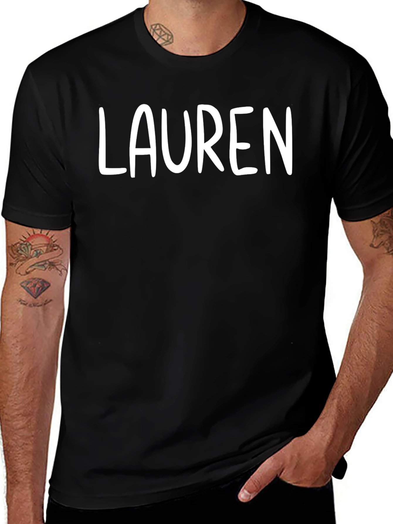 Custom Name Lauren Black T-Shirt