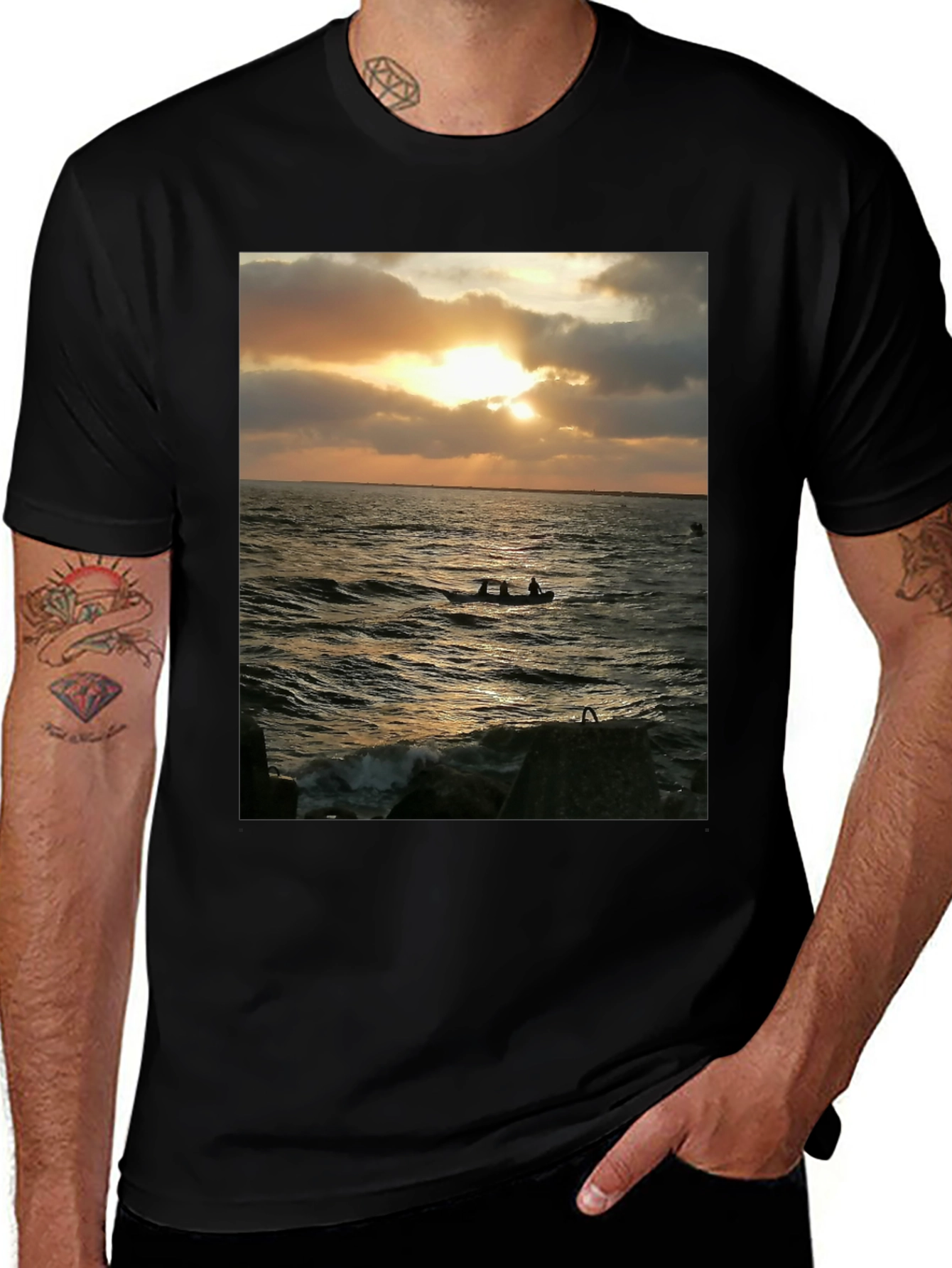Variant 14 of Sunset Boat Trip Graphic Tee