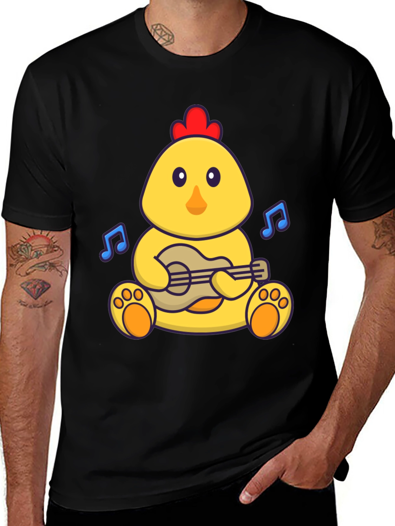 Variant 16 of Cute Chicken Guitar Player Graphic Tee
