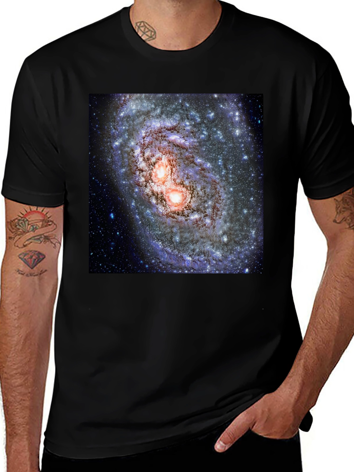 Variant 21 of Galaxy Graphic Tee - Black Cotton T-Shirt
