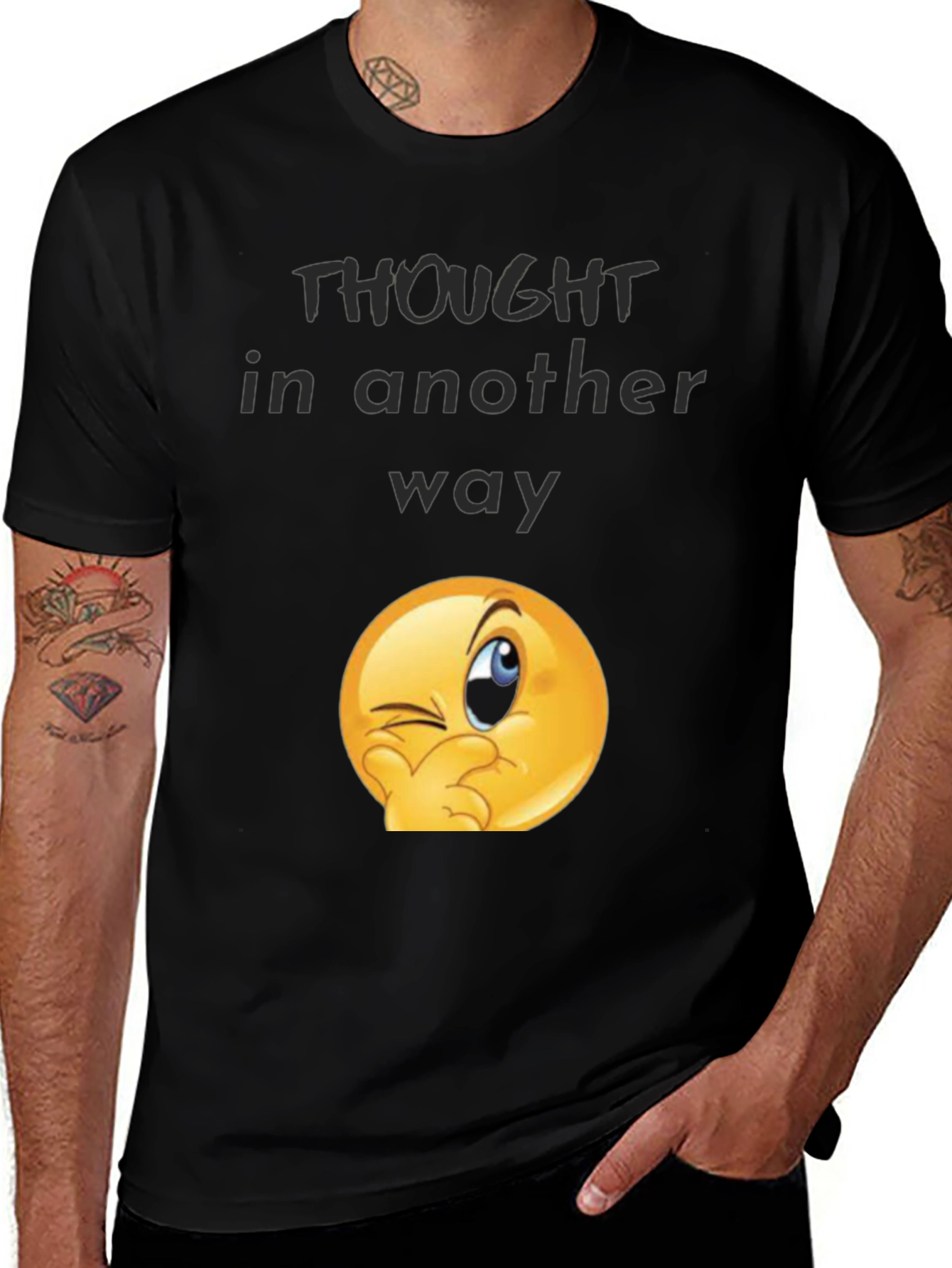Variant 7 of Thought Another Way Wink Emoji Graphic Tee