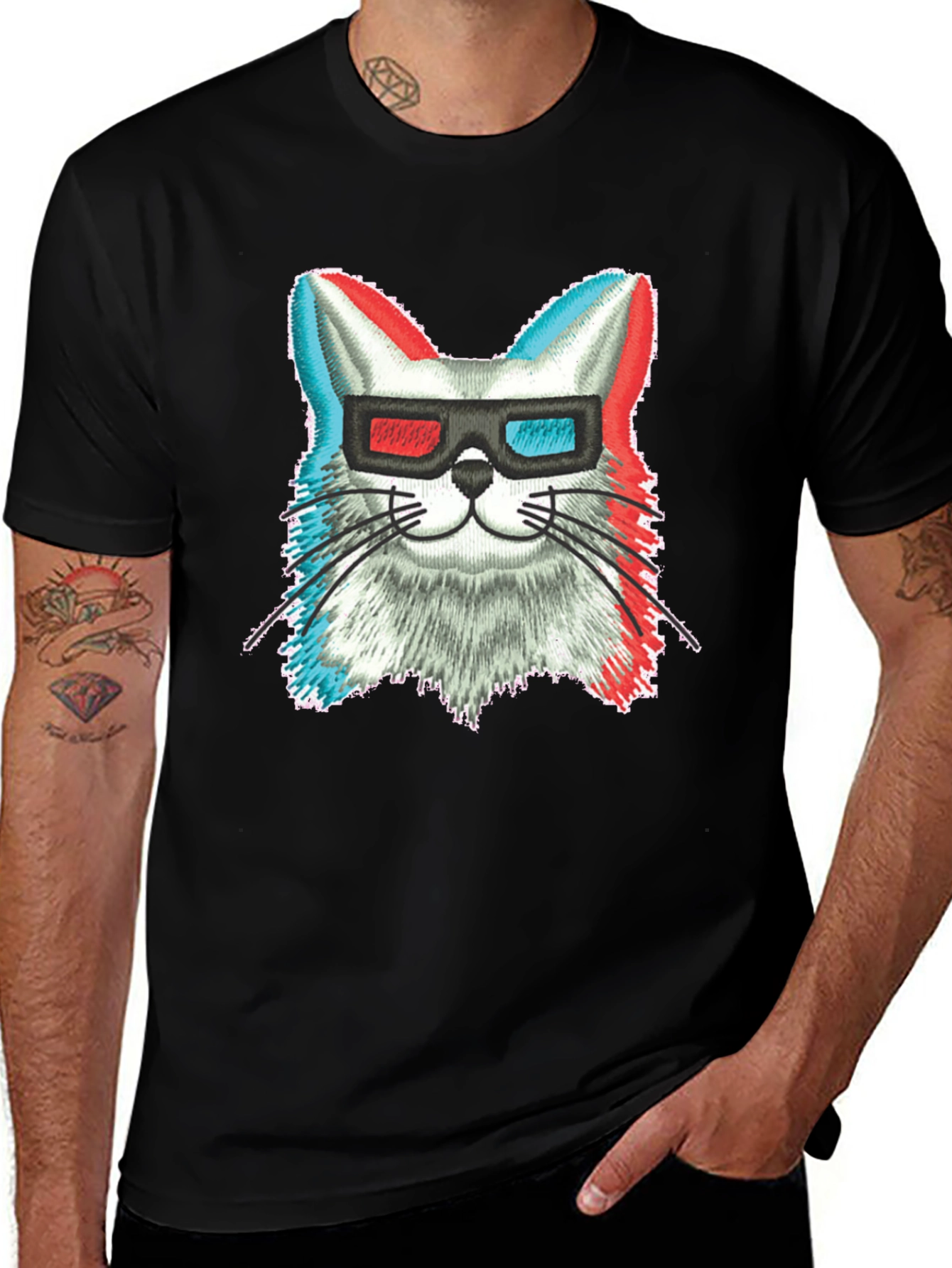 Variant 5 of 3D Cat T-Shirt: Retro Style