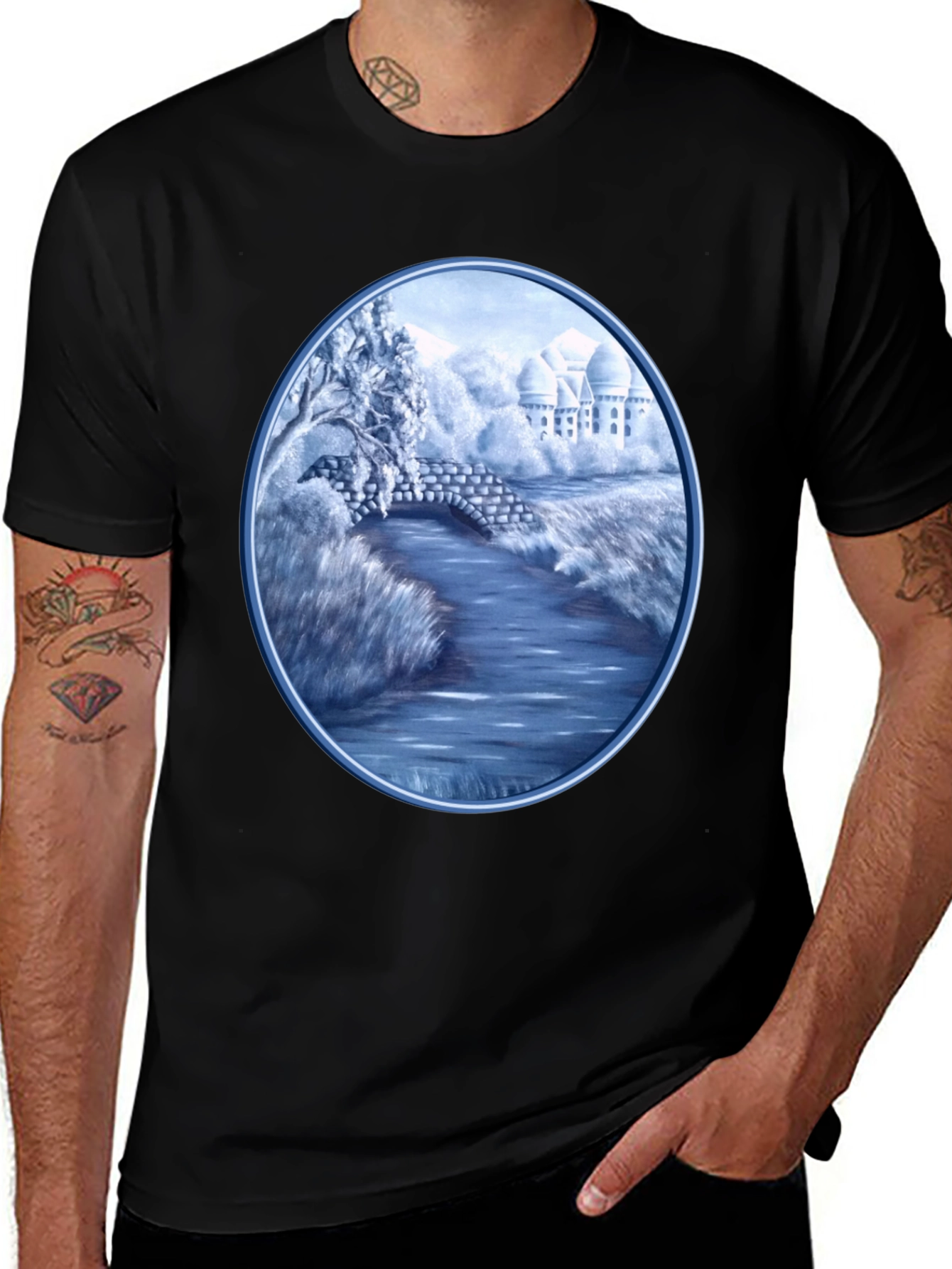 Variant 14 of Scenic Landscape Print Tee