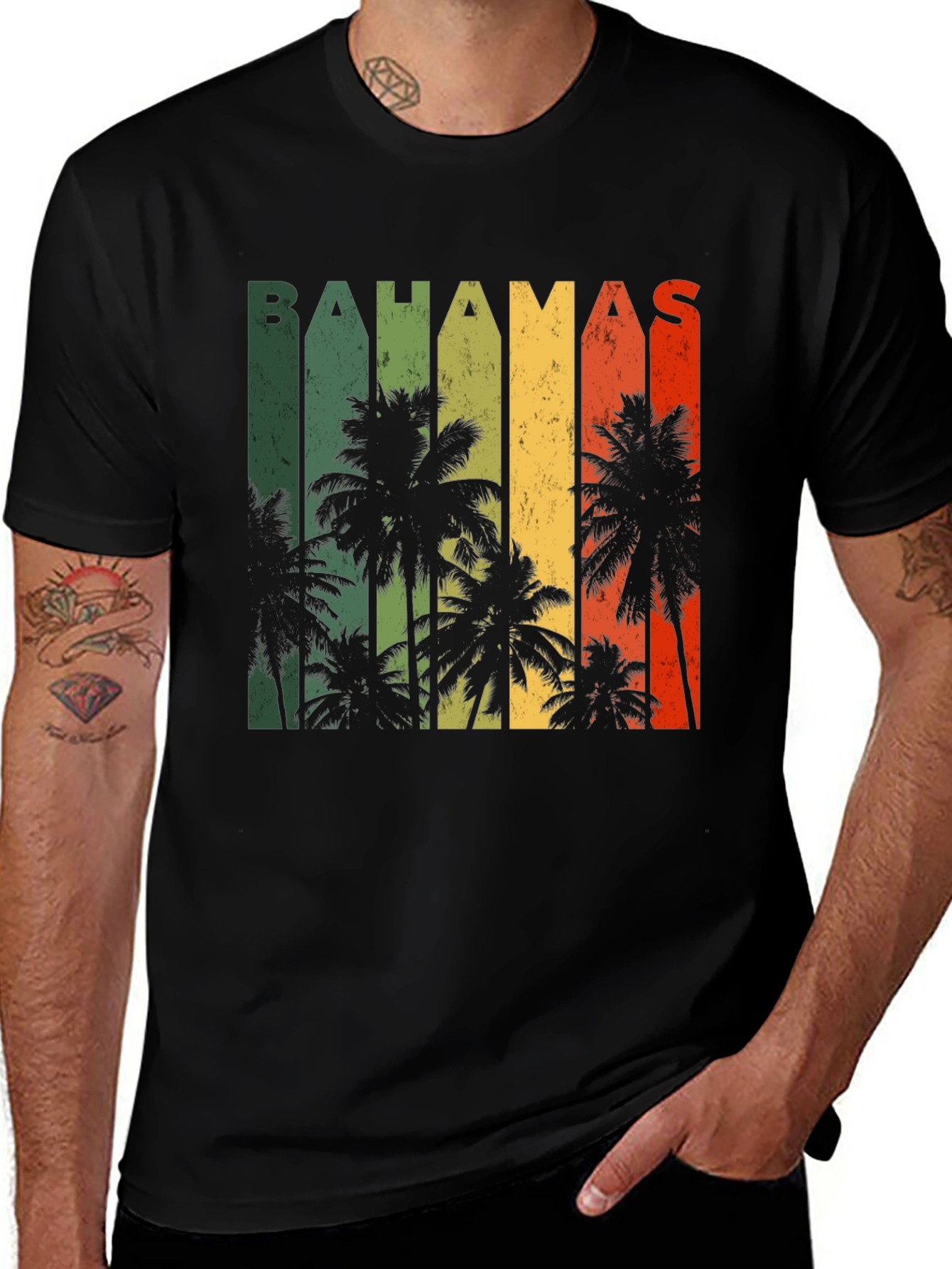 Retro Bahamas Palm Tree T-Shirt