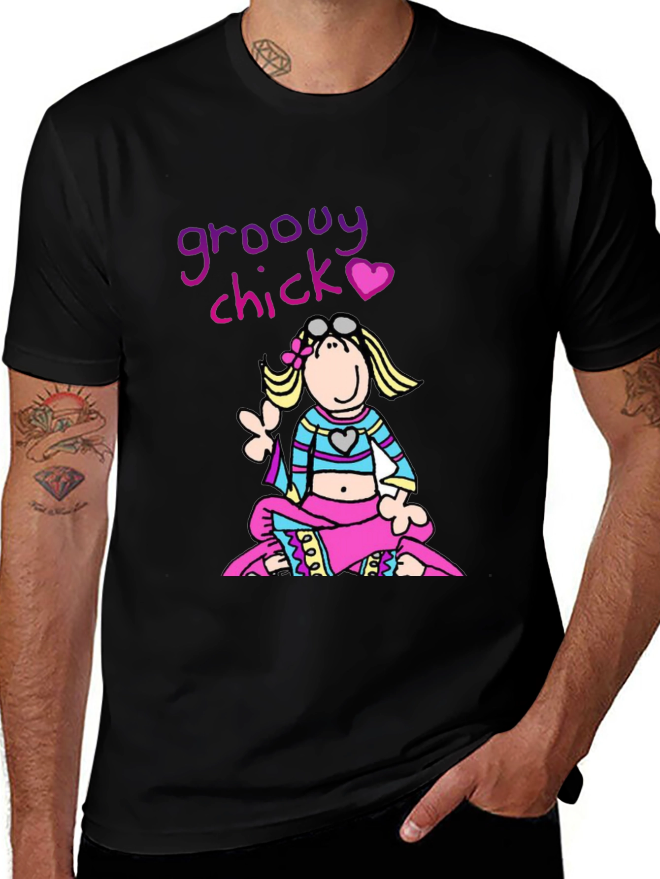 Variant 11 of Groovy Chick Graphic Tee - Funky Retro Style