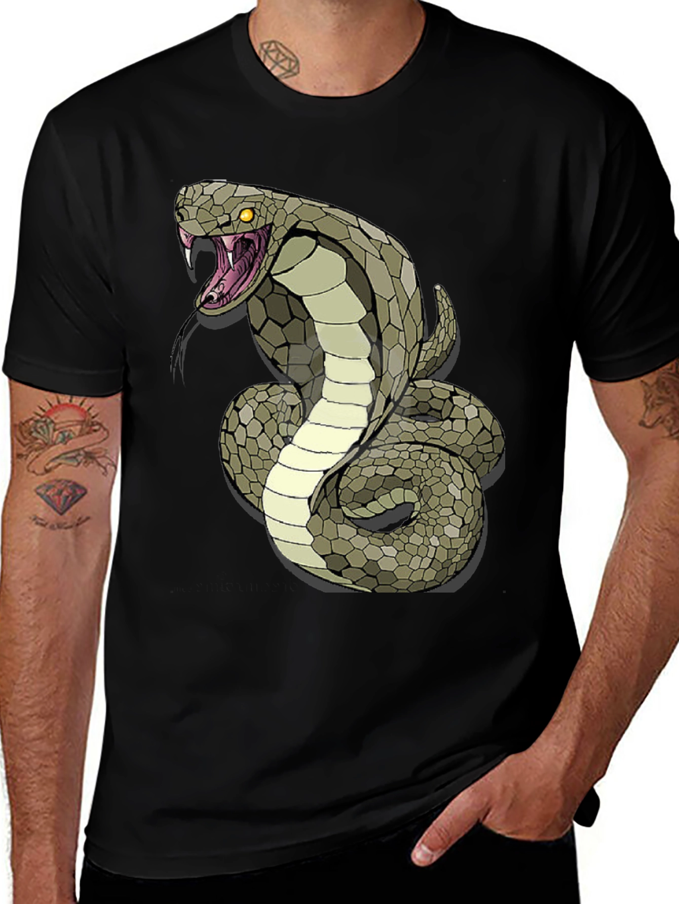 Variant 26 of Cobra Snake Graphic Tee - Men's Black T-Shirt