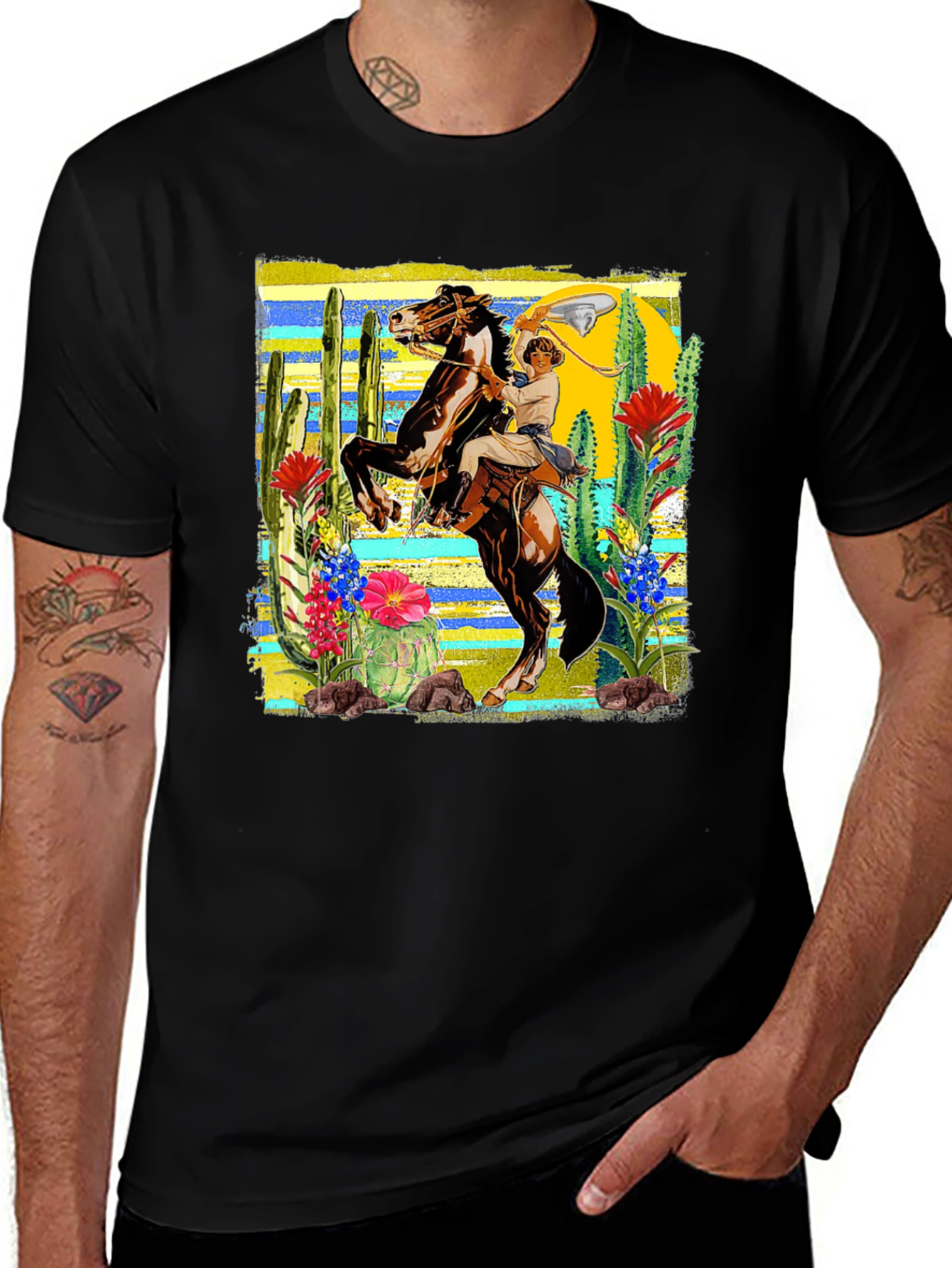 Variant 28 of Cowboy Riding Horse T-Shirt