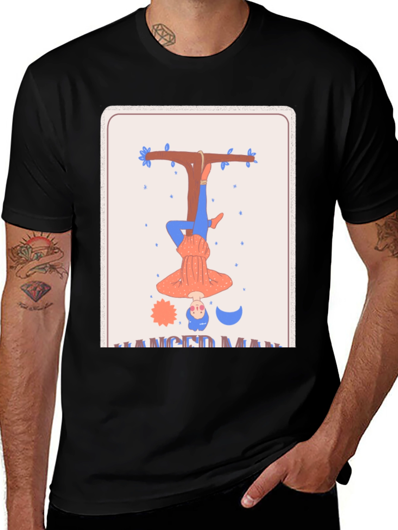 Variant 14 of Hanged Man Tarot Card Graphic T-Shirt