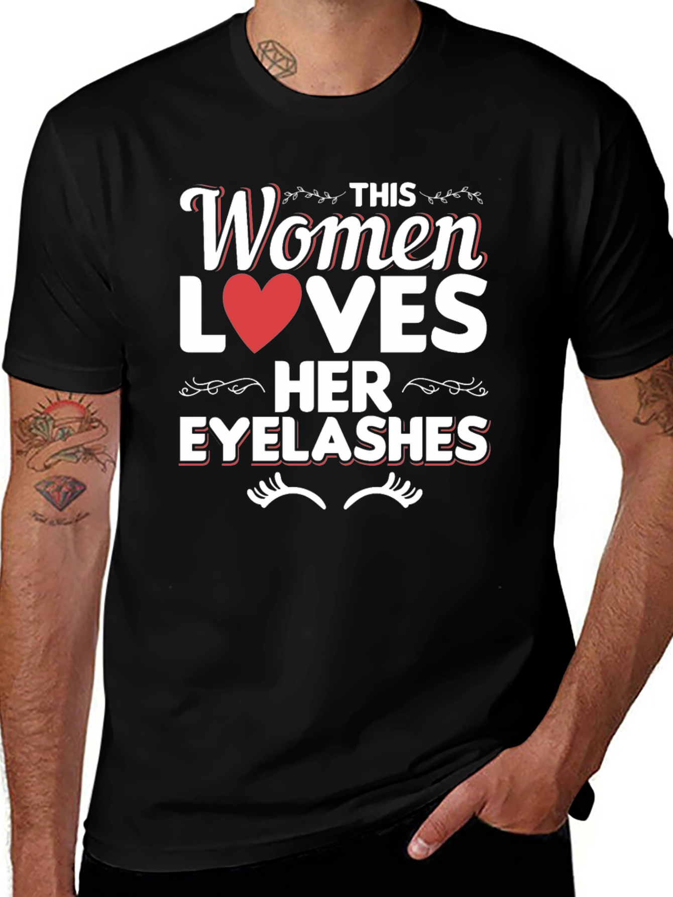 Variant 7 of Women Love Eyelashes Graphic Tee - Stylish Cotton Blend Shirt