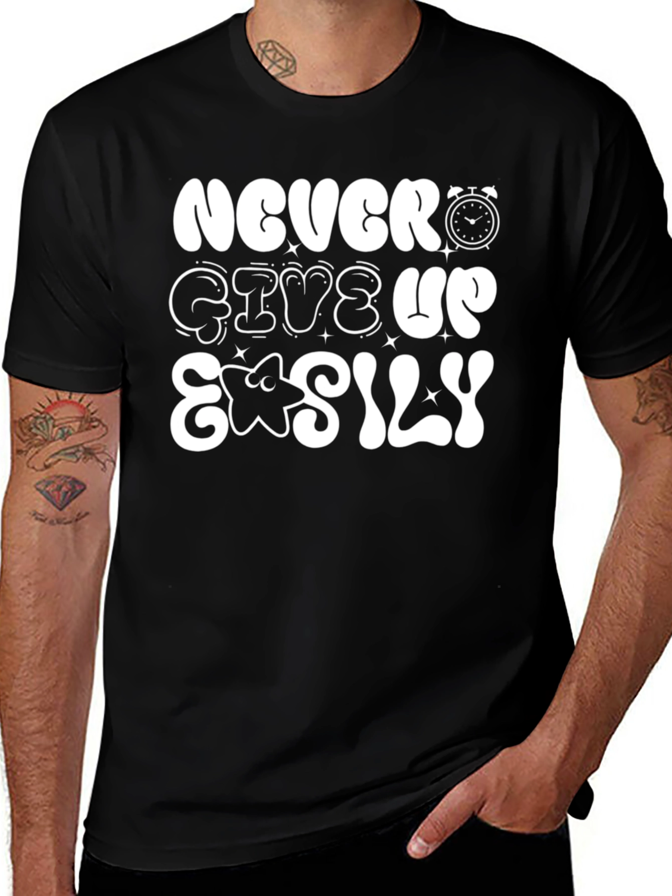 Variant 21 of Never Give Up Easily Graphic T-Shirt