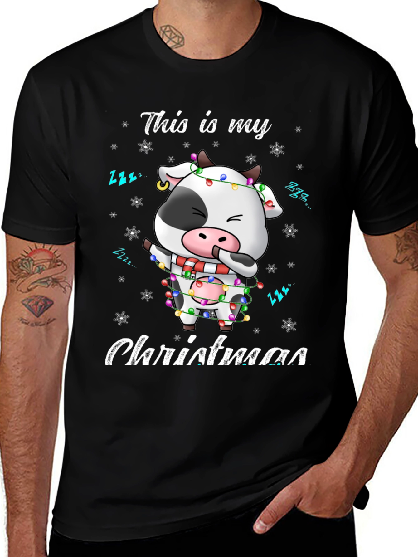 Christmas Cow T-Shirt: Festive Holiday Style
