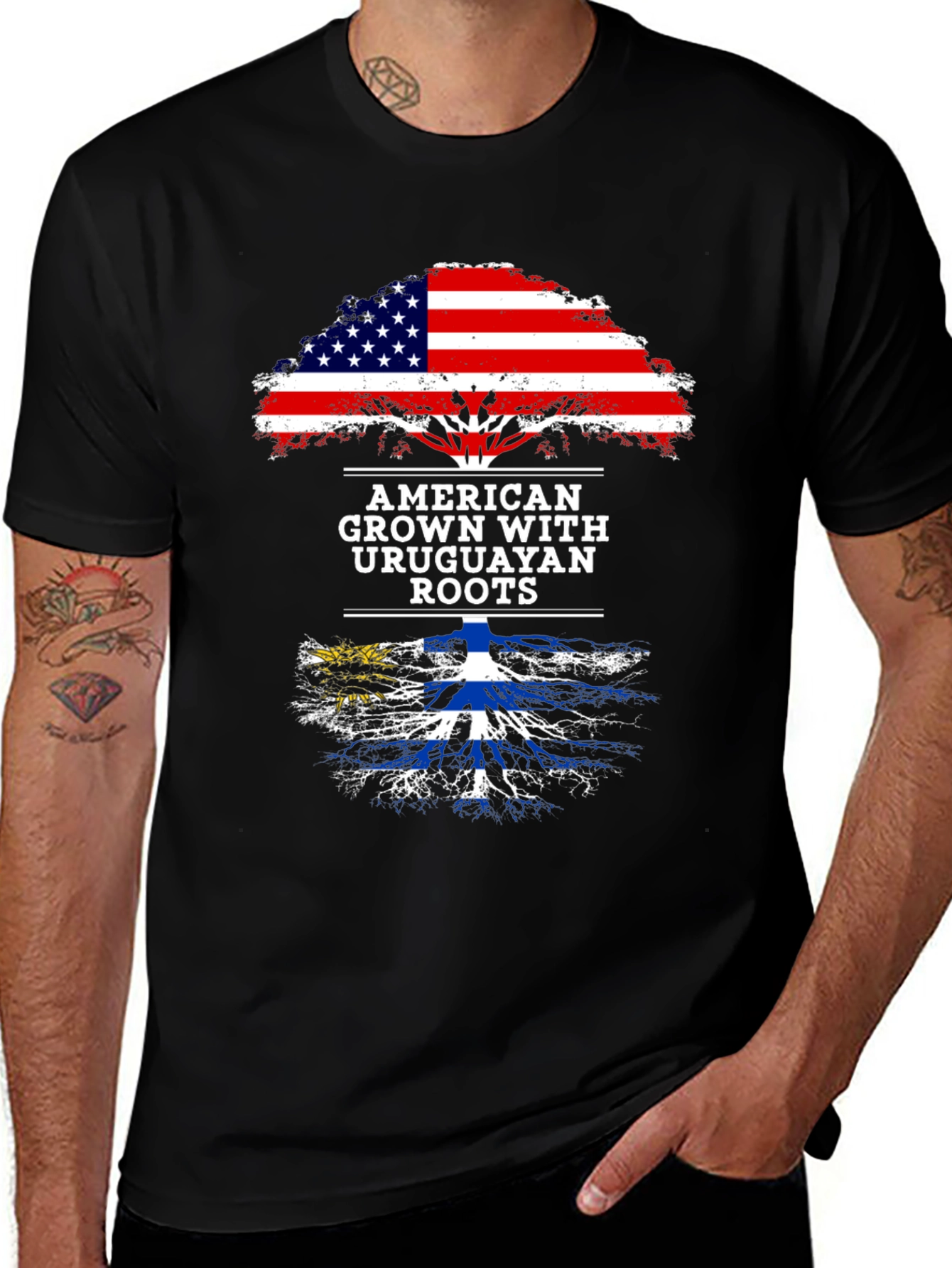 Variant 19 of American Grown With Uruguay Roots T-Shirt