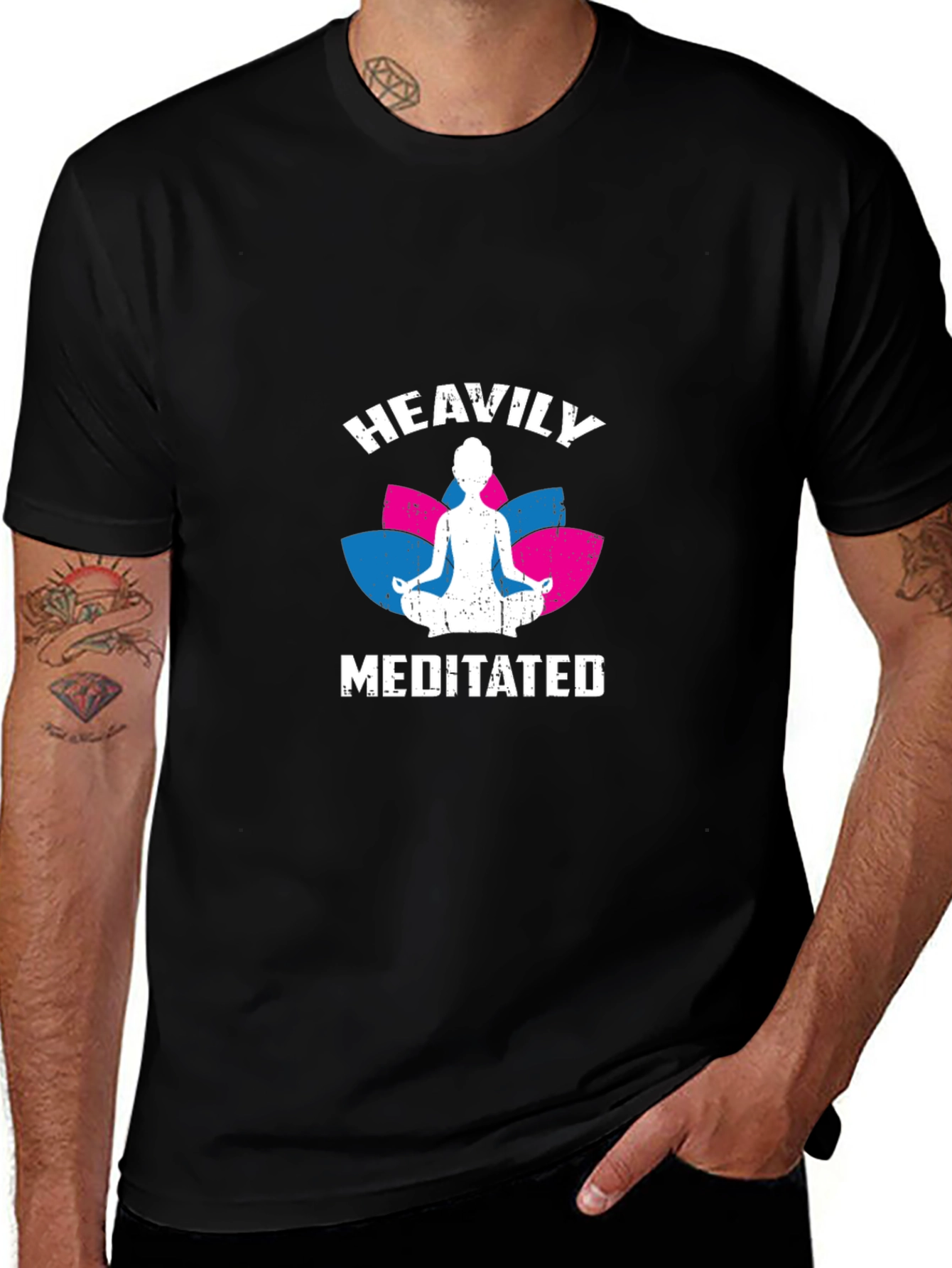 Variant 30 of Heavily Meditated Graphic T-Shirt - Yoga Lover Tee