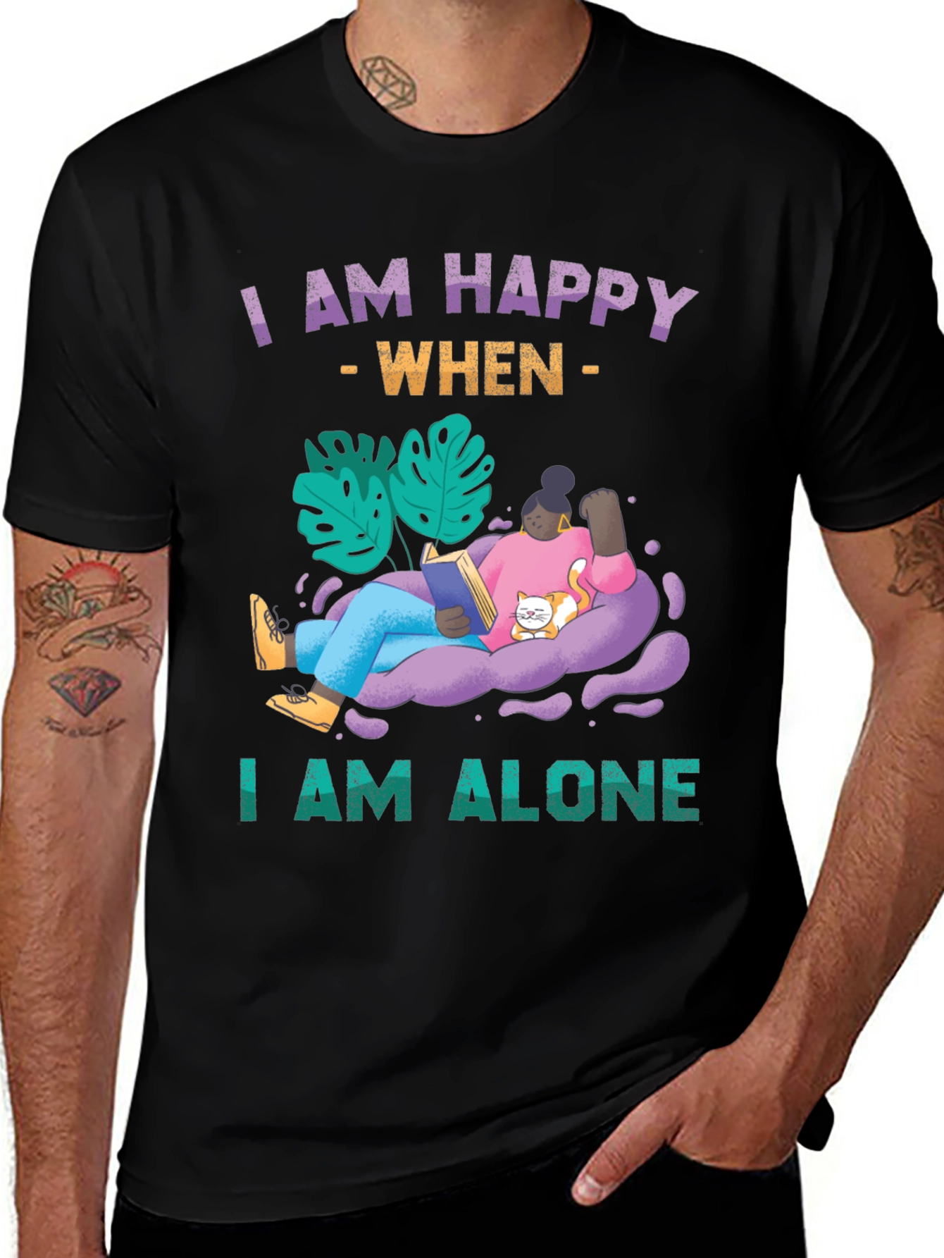 Variant 2 of I am Happy When I am Alone T-Shirt
