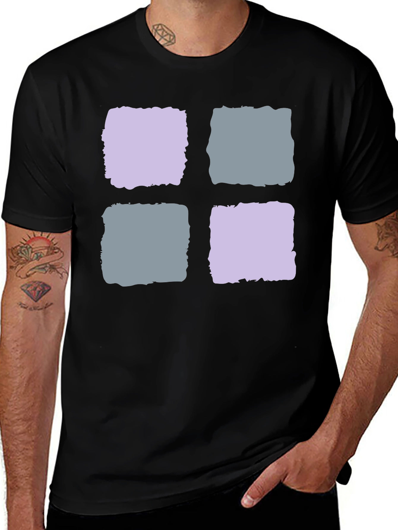 Variant 19 of Abstract Squares Black T-Shirt