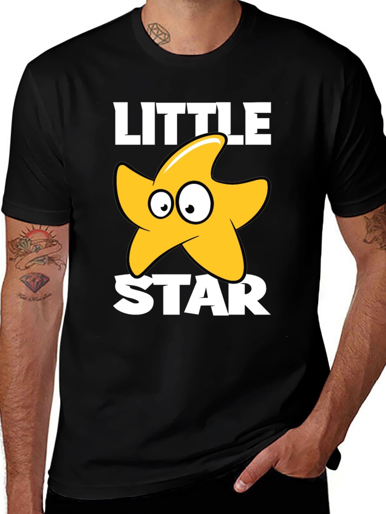 Variant 9 of Cute 'Little Star' Graphic T-Shirt - Black