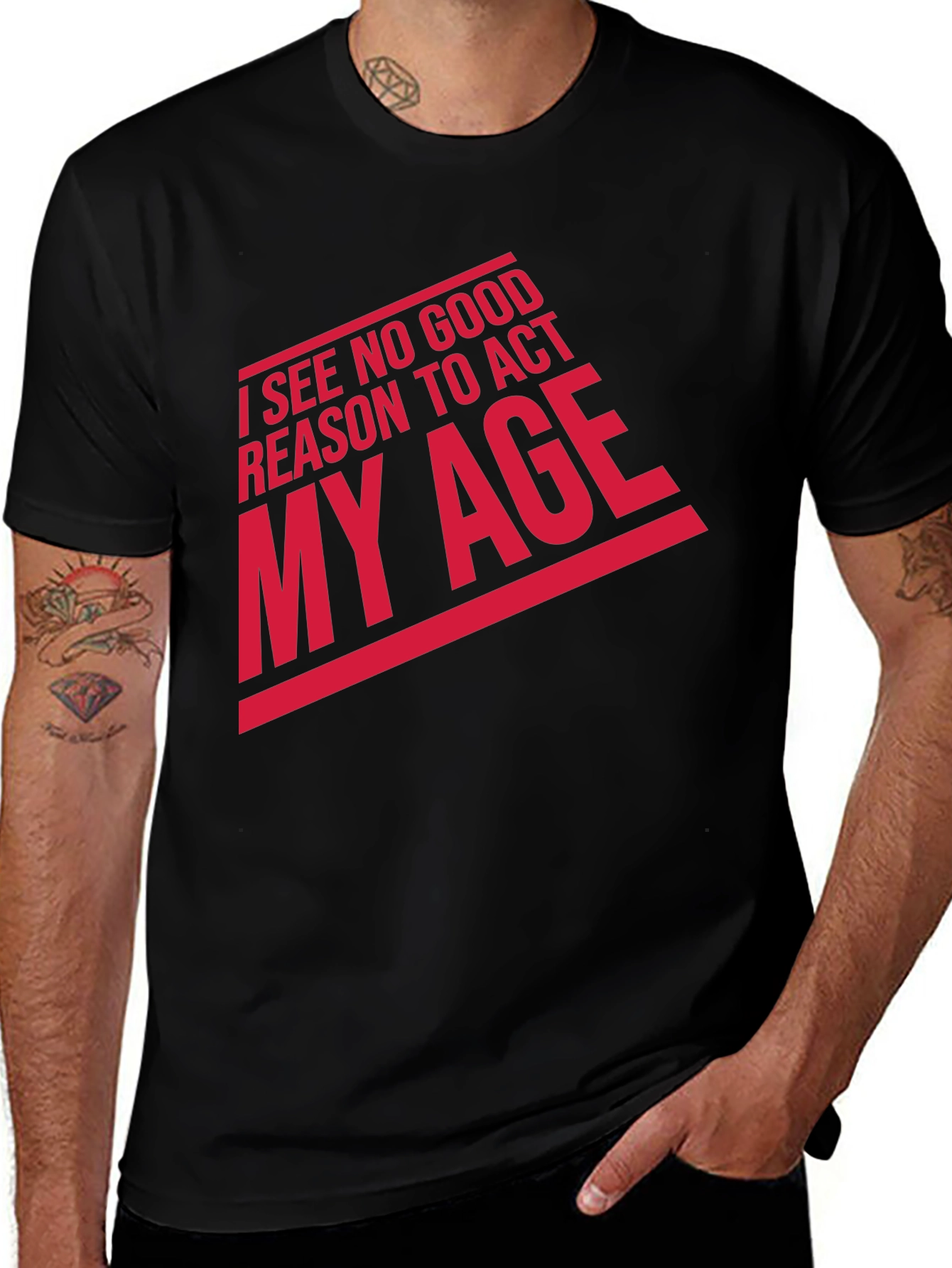 Variant 5 of Funny "Act My Age" Graphic Tee - Black
